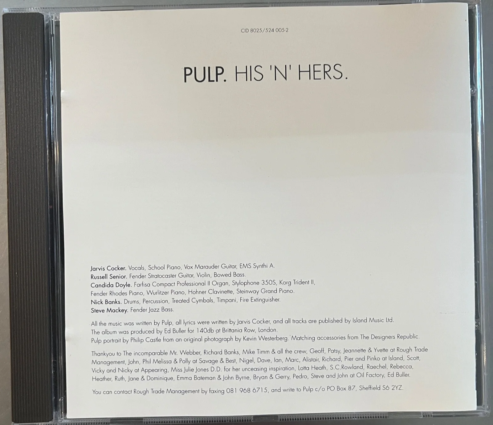 PULP : signed His & Hers CD autographed x4 ( no vinyl Lp blur suede ), image 2