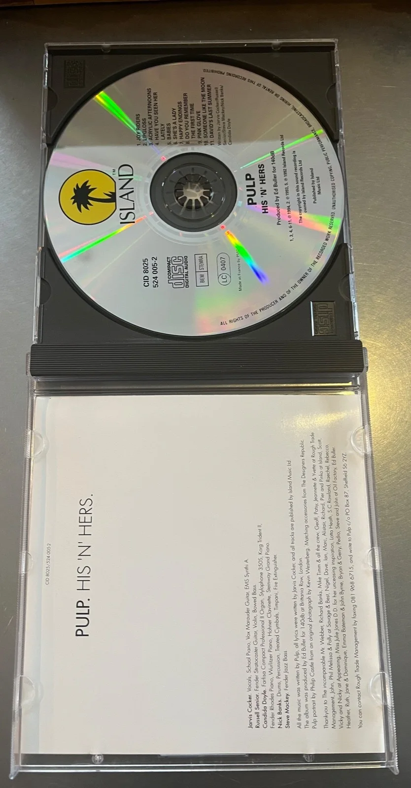 PULP : signed His & Hers CD autographed x4 ( no vinyl Lp blur suede ), image 3