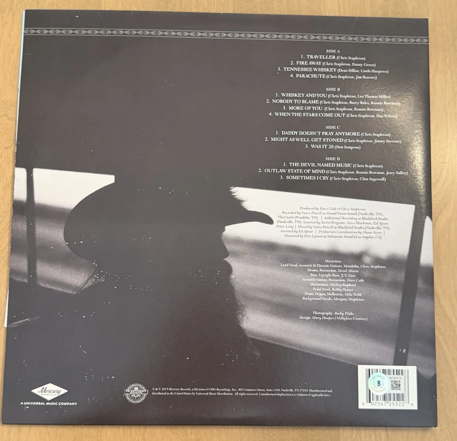 Chris Stapleton Autographed Vinyl LP Traveler Signed Beckett COA AUTHENTIC, image 2