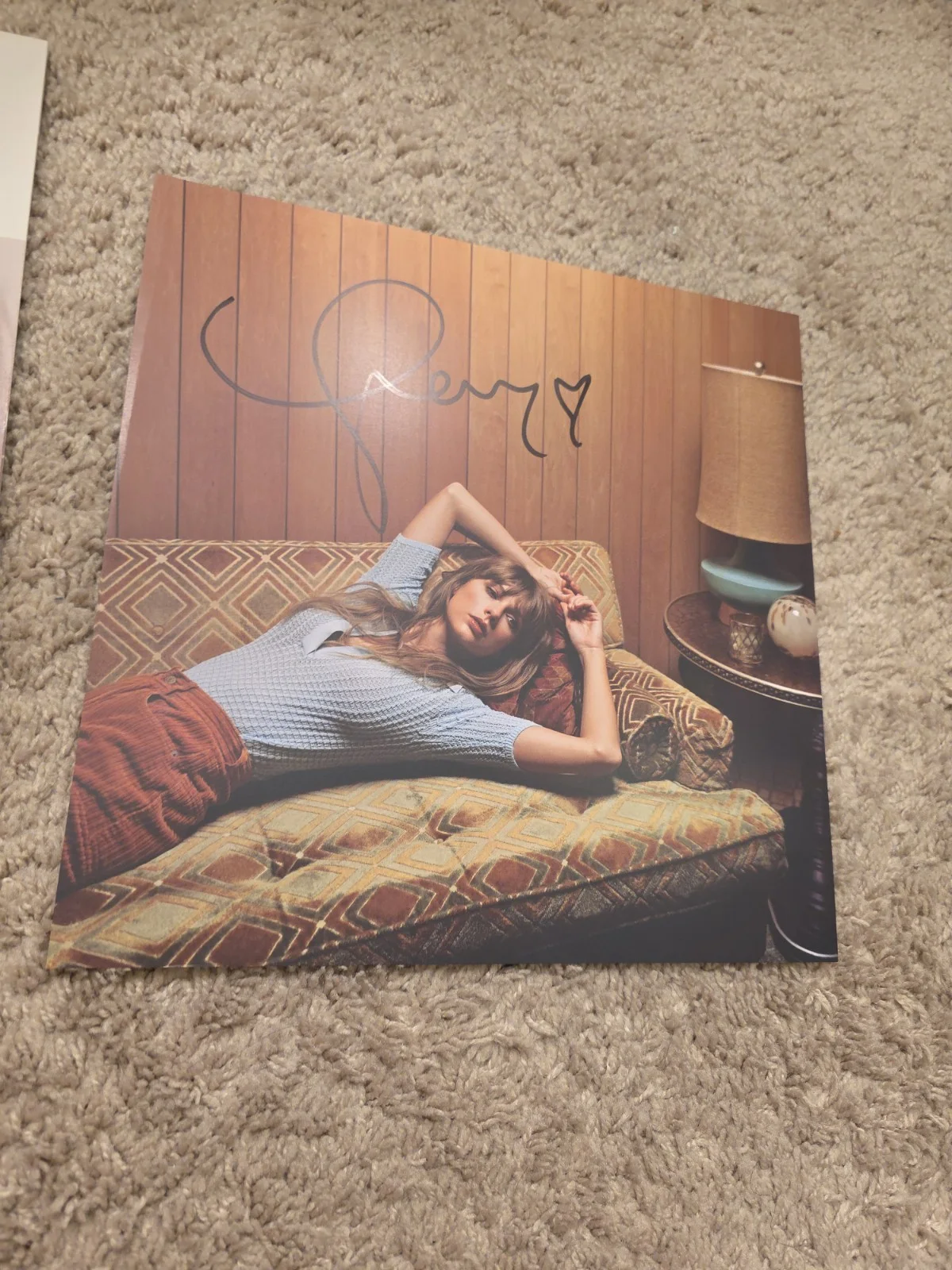 Taylor Swift Signed Midnights Blue Moonstone Vinyl Double Heart, image 2