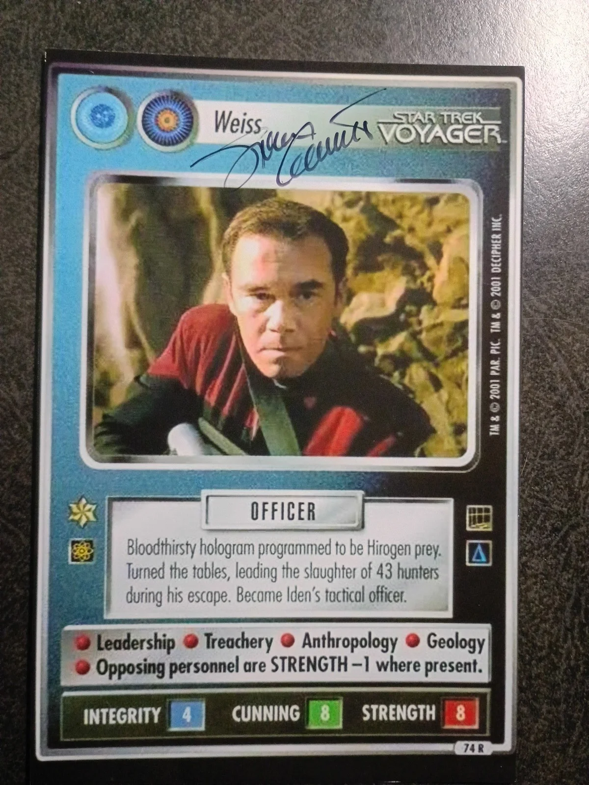 SPENCER GARRETT — SPENCER GARRETT As CAPT JELLICO 2 Hand Signed Autograph Photo & CARD - STAR TREK, изображение 2