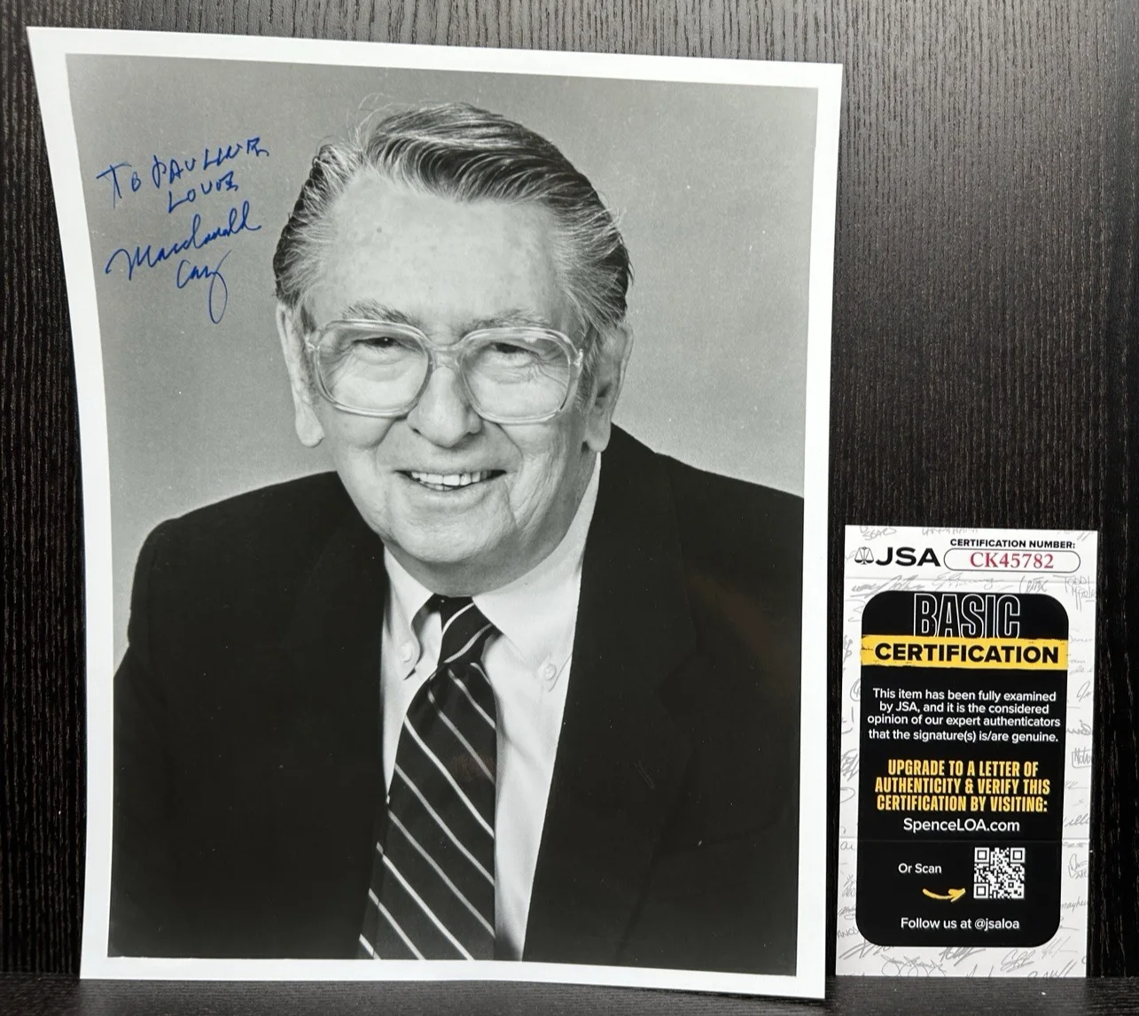 Macdonald Carey — MACDONALD CAREY HAND SIGNED PHOTO & LETTER Autograph JSA COA Shadow of a Doubt, изображение 2