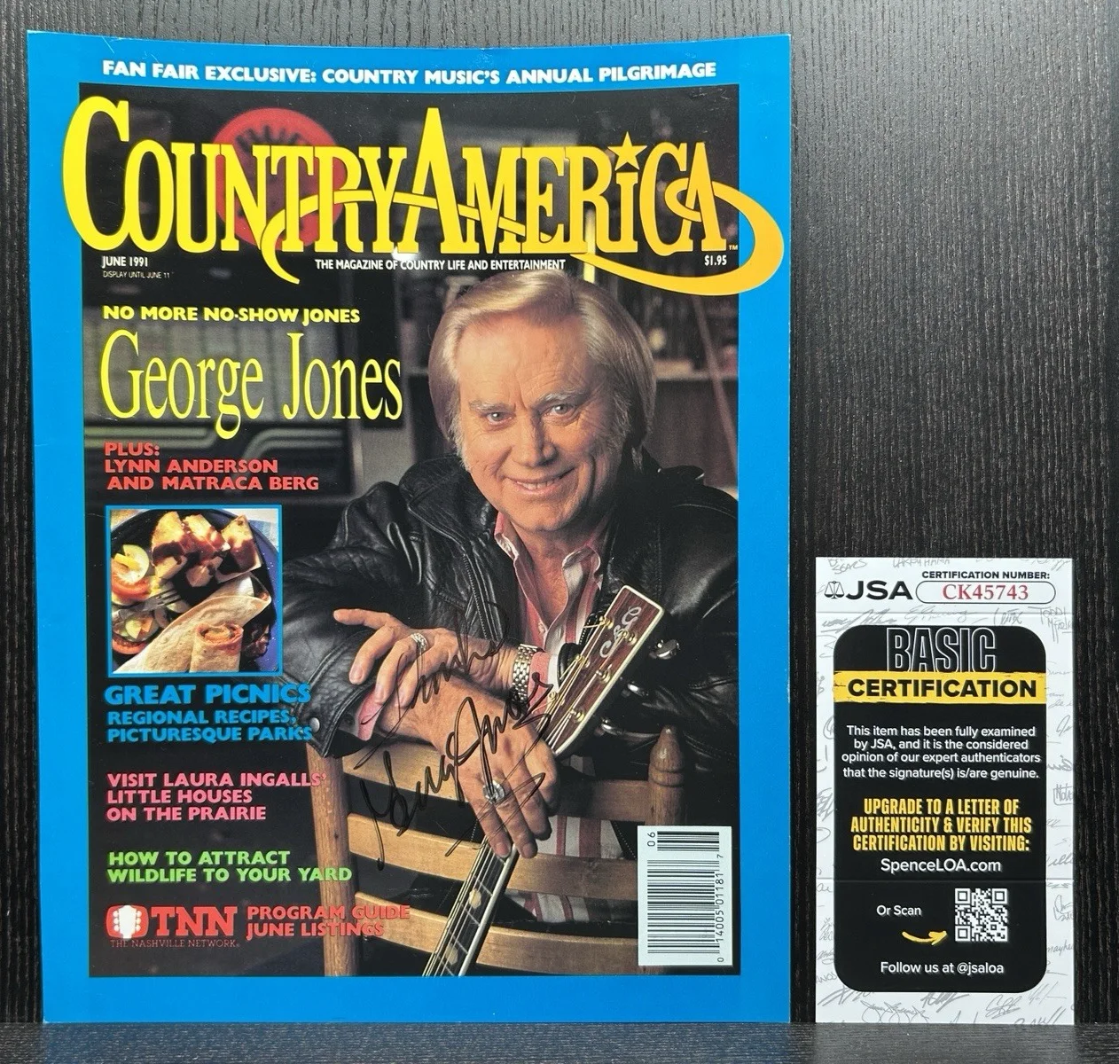 GEORGE JONES HAND SIGNED MAGAZINE COVER Autograph JSA COA Country Music Star, изображение 2