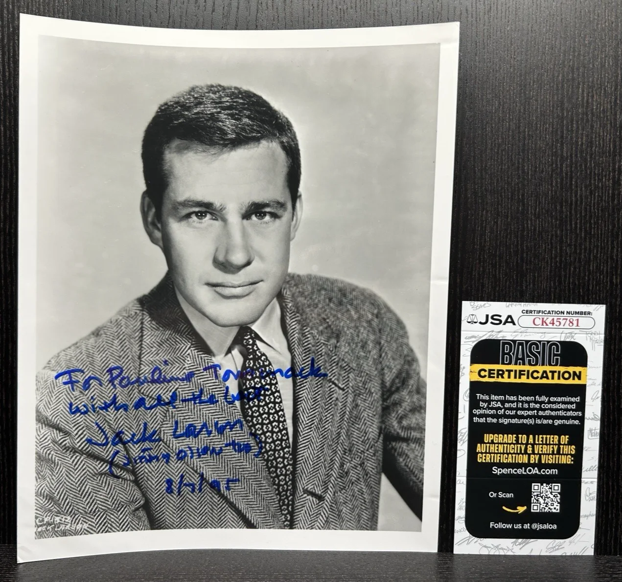 Jack Larson — JACK LARSON HAND SIGNED PHOTO Original Autograph JSA COA Jimmy Olsen, Superman, изображение 2