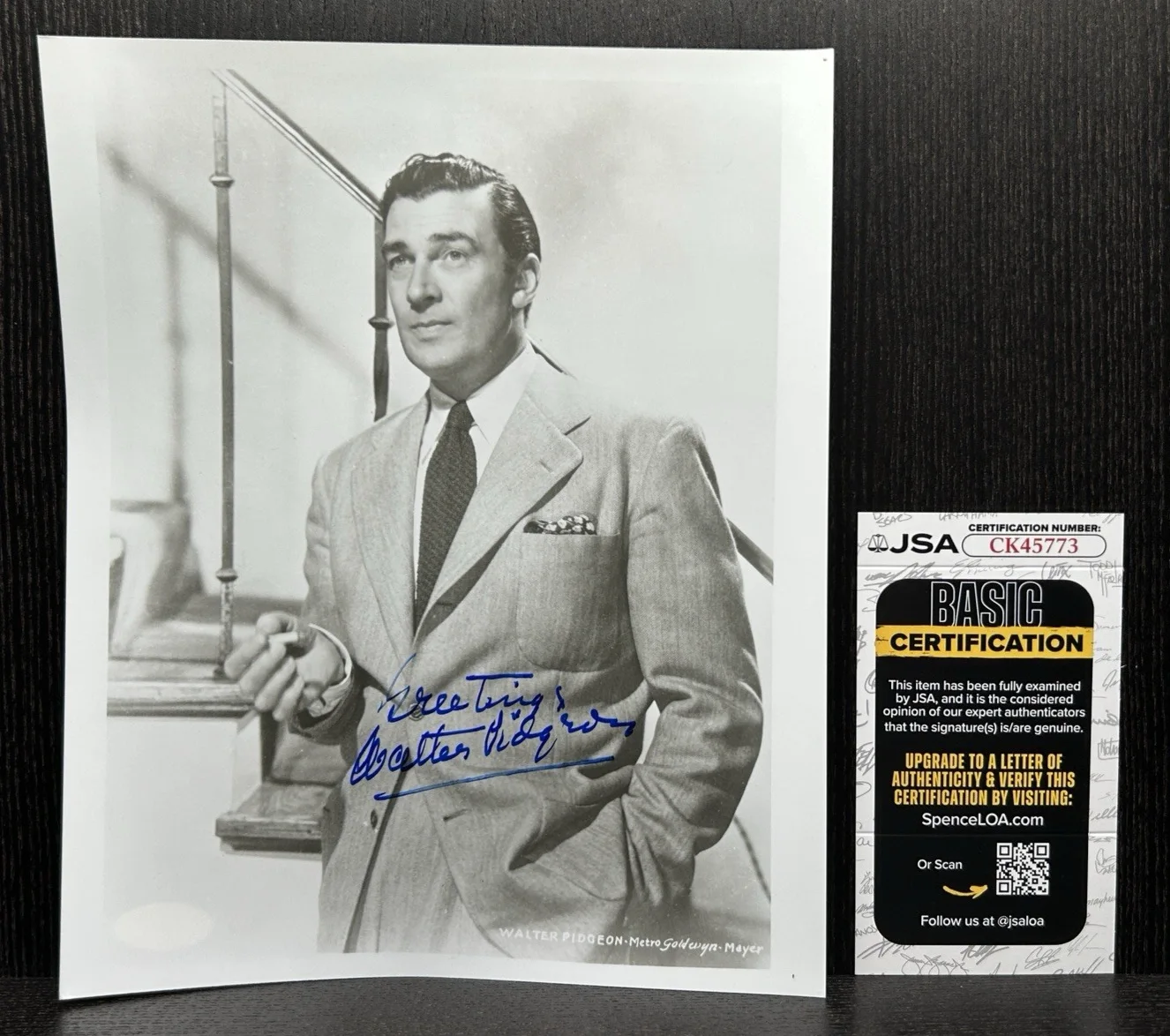 Walter Pidgeon — WALTER PIDGEON HAND SIGNED 8x10 PHOTO Original Autograph JSA COA Madame Curie, image 2