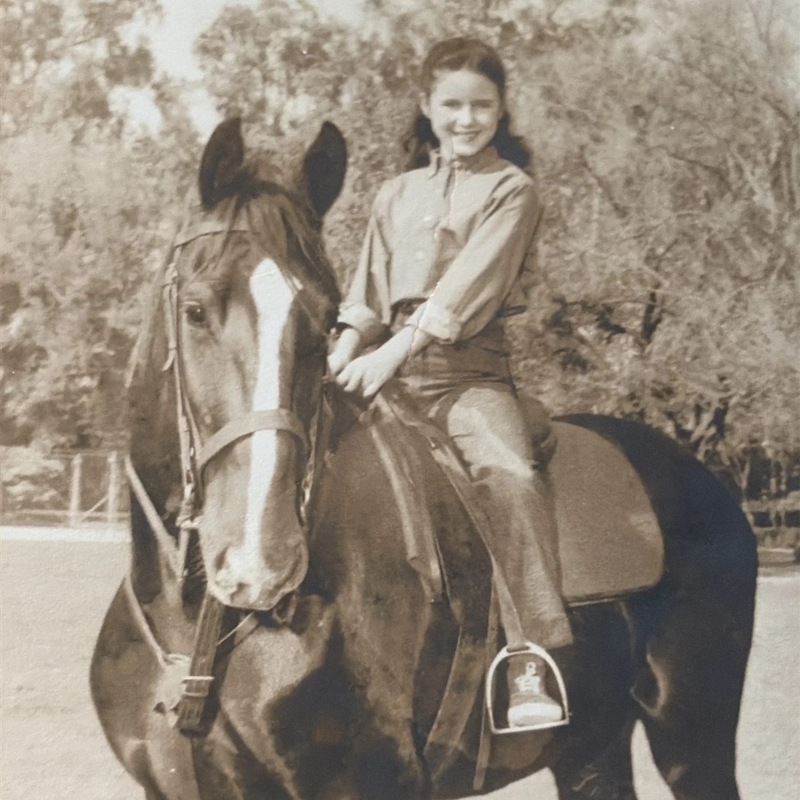 unsigned — National Velvet Lori Martin Actress on Horse KING TV Show 1961 Real Photo, изображение 2