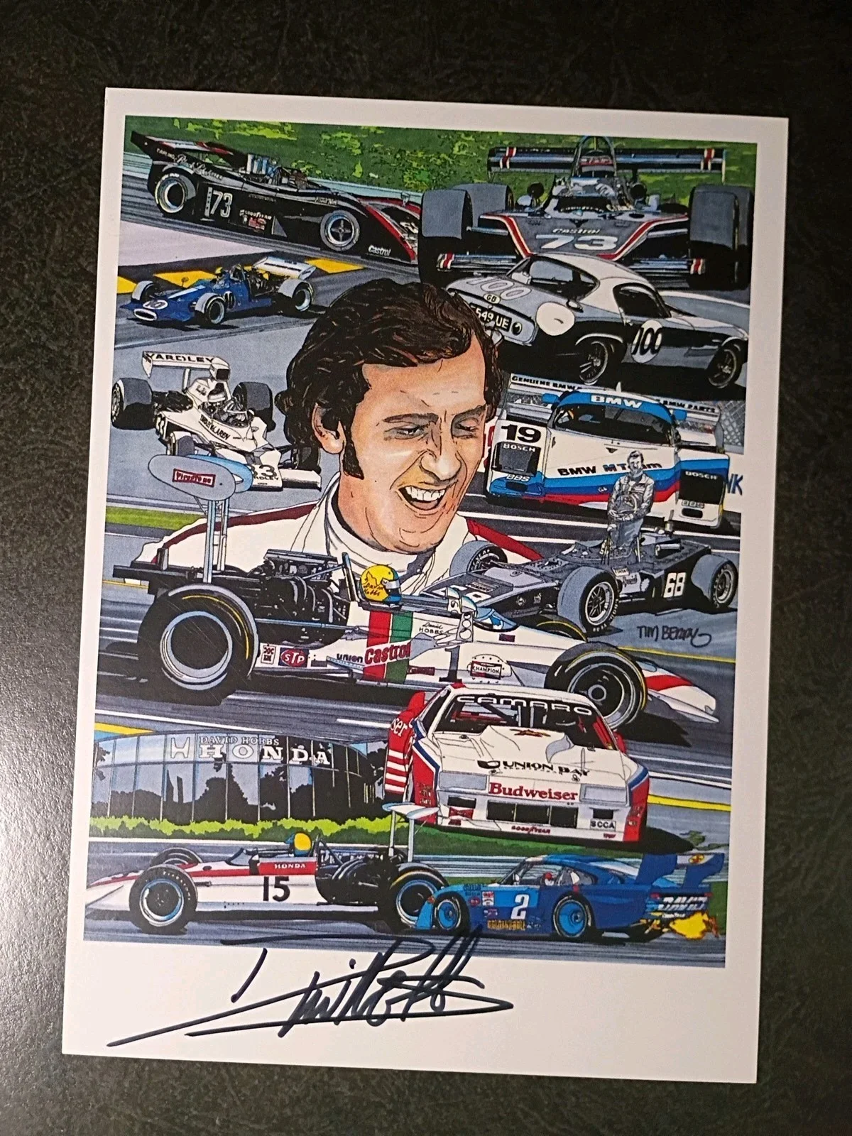 DAVID HOBBS 2 Hand Signed Autograph BIG 5X7 Photo S - DISNEY CARS 2 & NASCAR, изображение 2