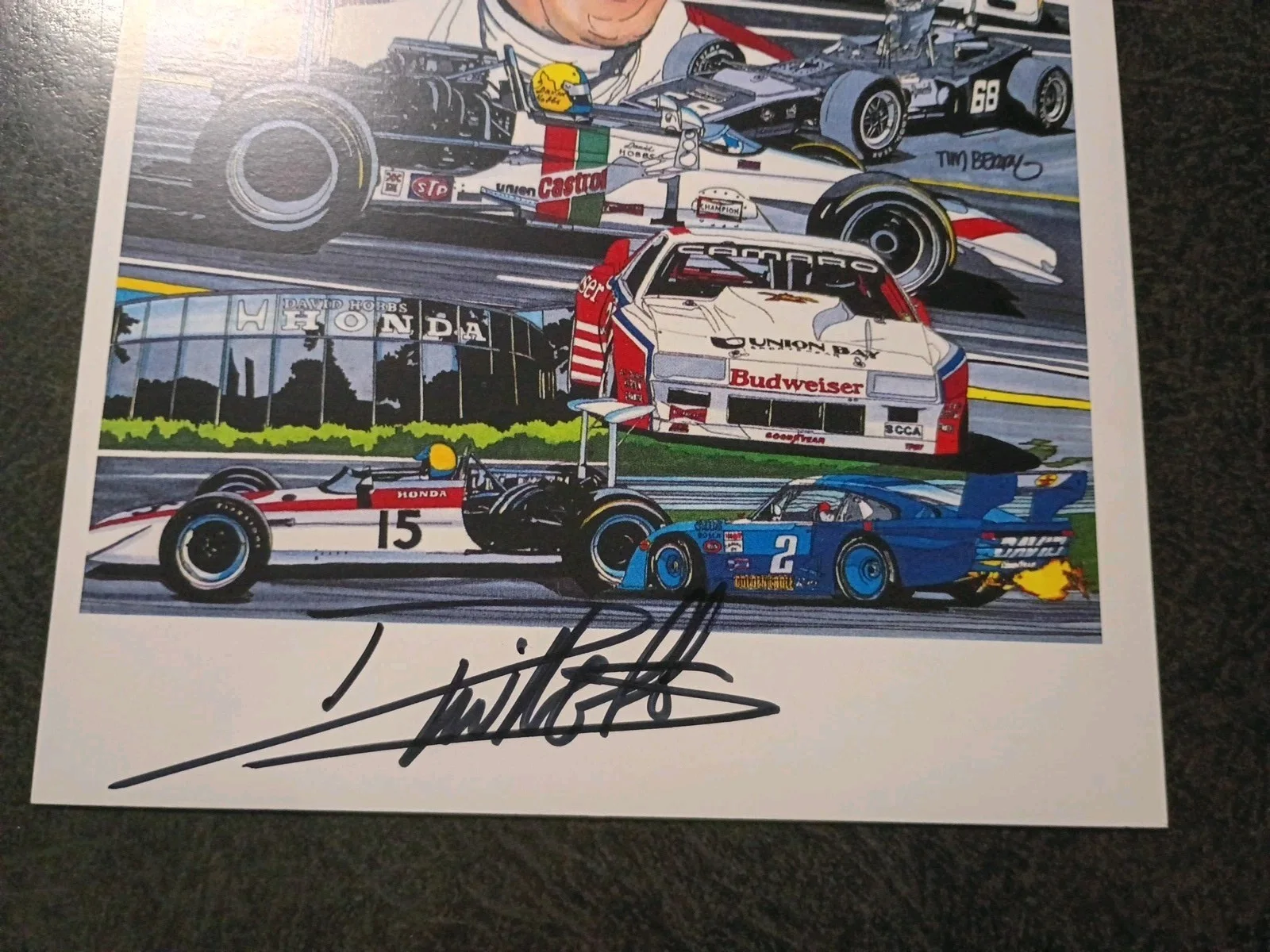 DAVID HOBBS 2 Hand Signed Autograph BIG 5X7 Photo S - DISNEY CARS 2 & NASCAR, изображение 3