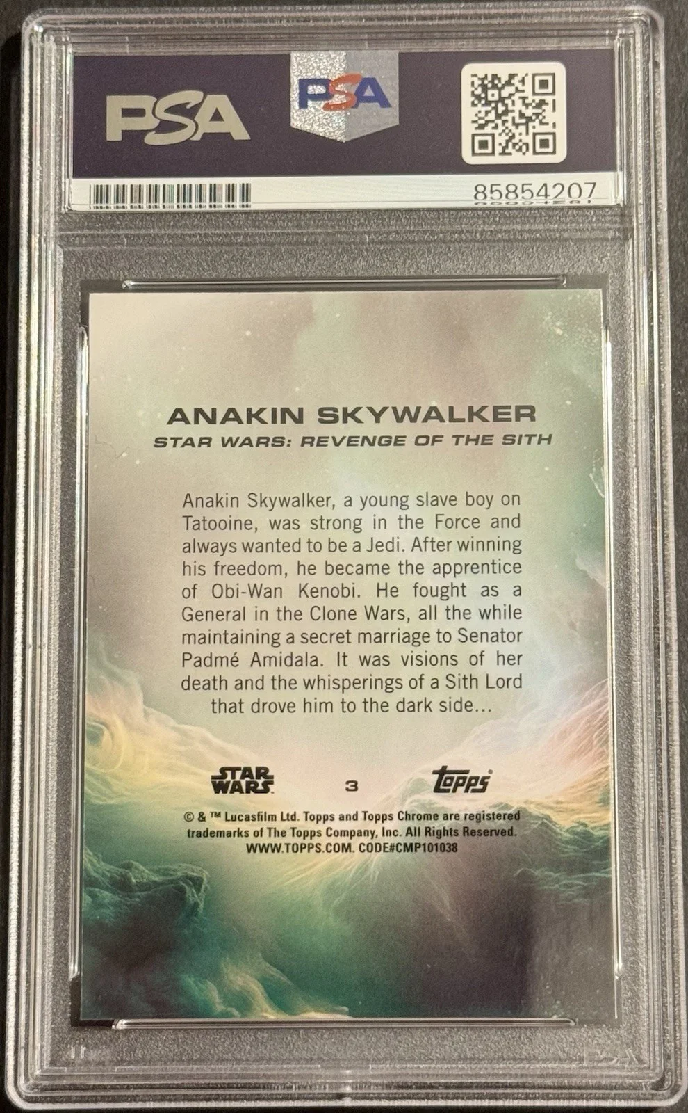 Hayden Christensen — Hayden Christensen Signed 2025 Topps Chrome Green Star Wars Anakin PSA/DNA, изображение 2