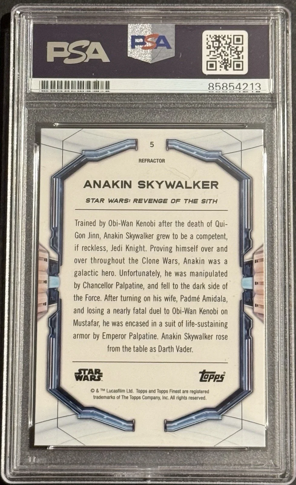 Hayden Christensen — Hayden Christensen Signed 2022 Topps Finest Star Wars Refractor Anakin PSA/DNA, изображение 2