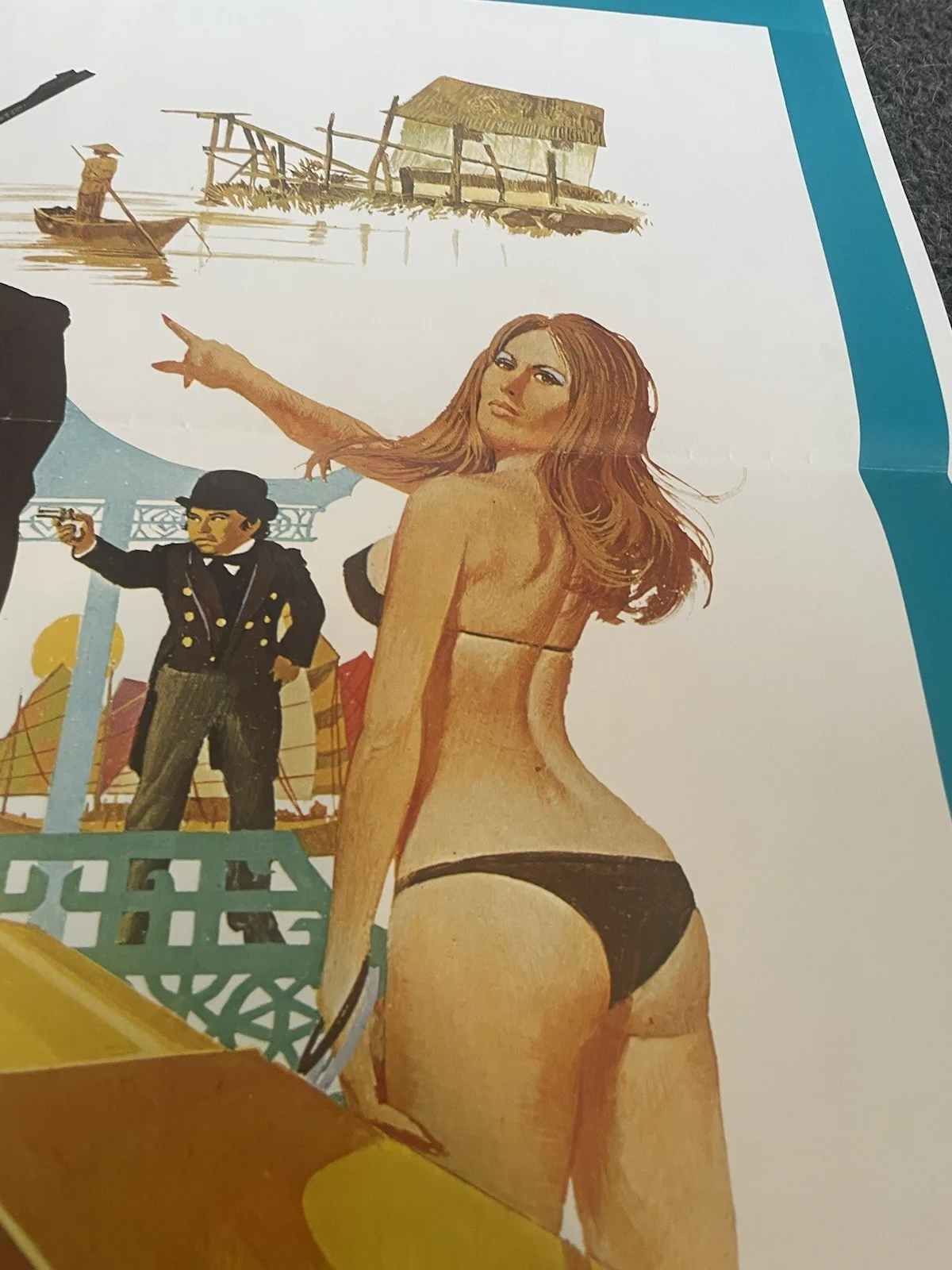 MAN WITH THE GOLDEN GUN (1974) JAMES BOND GERMAN 1 Sheet POSTER 33" X 23 ", изображение 2