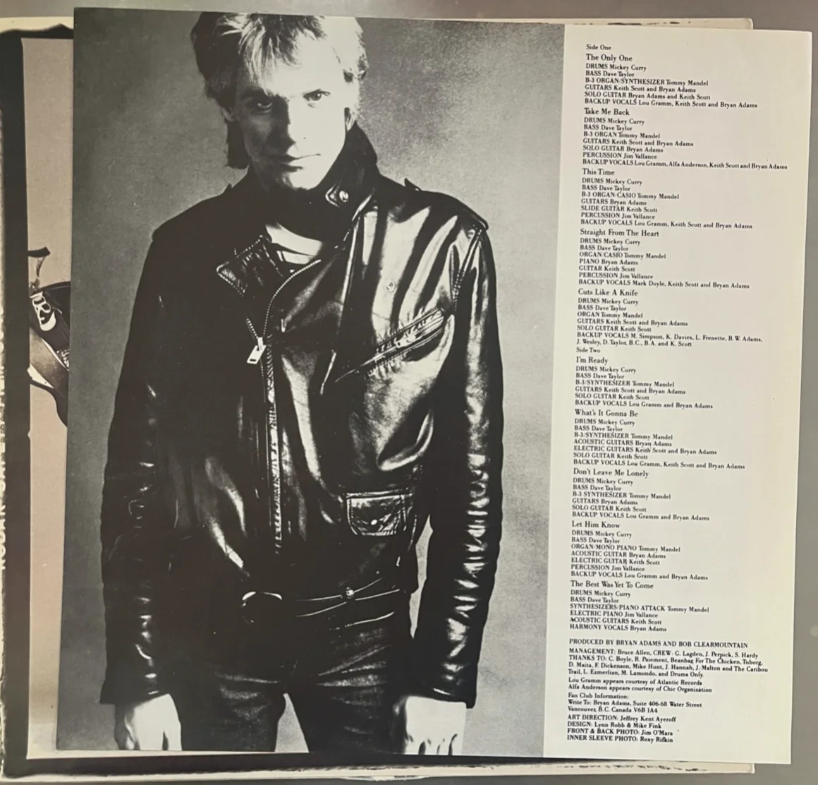 Bryan Adams : signed Cuts Like a Knife autographed Lp vinyl (Reckless Into Fire), image 4