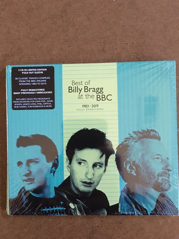 BILLY BRAGG AUTOGRAPH SIGNED 5X5 ALBUM POMOTIONAL CARD w SEALED BEST OF BBC CD, изображение 2