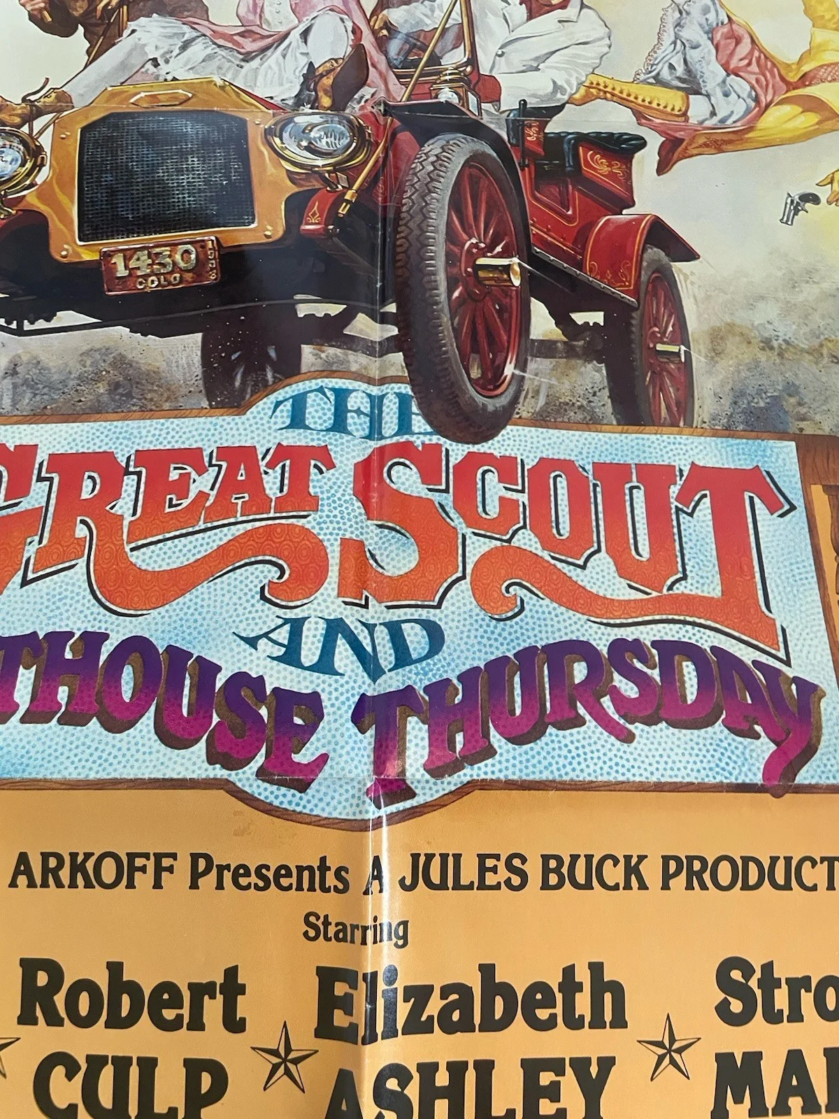 THE GREAT SCOUT AND CATHOUSE THURSDAY FOLDED US ONE SHEET POSTER OLIVER REED '76, изображение 4