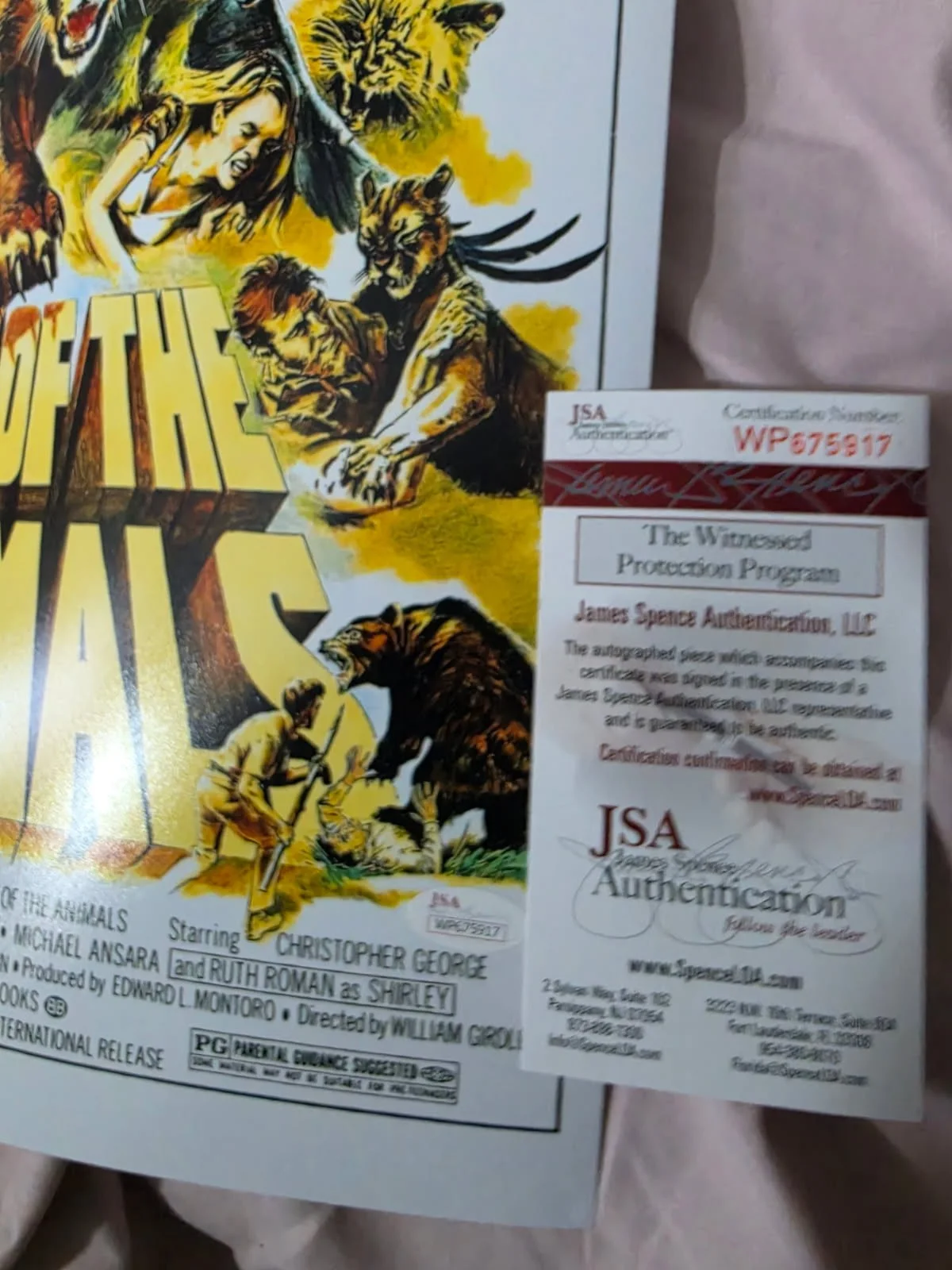 Jaws 1st victim — Day of the Animals autographed 11x17 photo by Jaws 1st victim JSA Certified, изображение 2