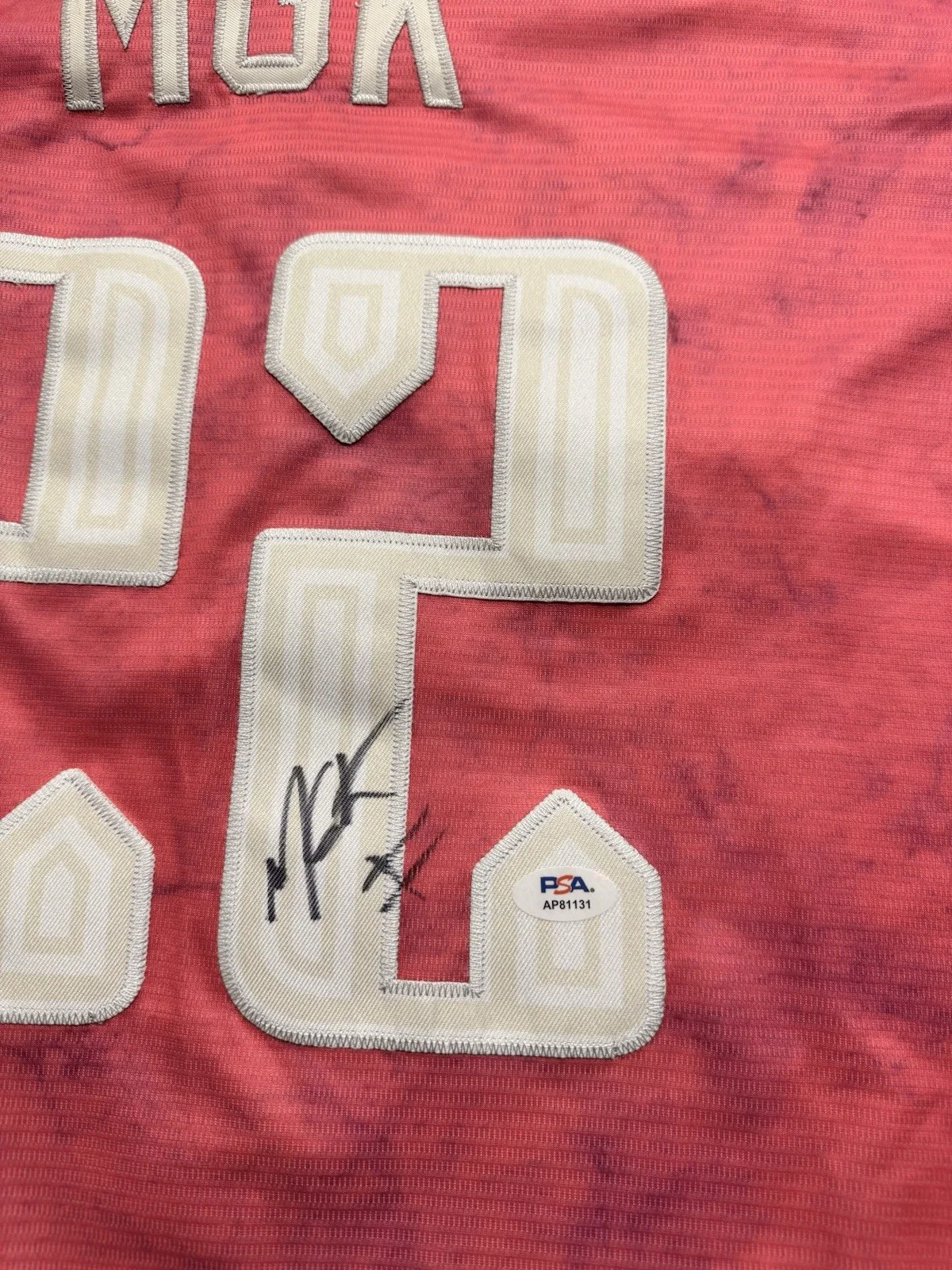 MGK Machine Gun Kelly Signed Custom Cle Pink Baseball Jersey PSA/DNA COA, image 2