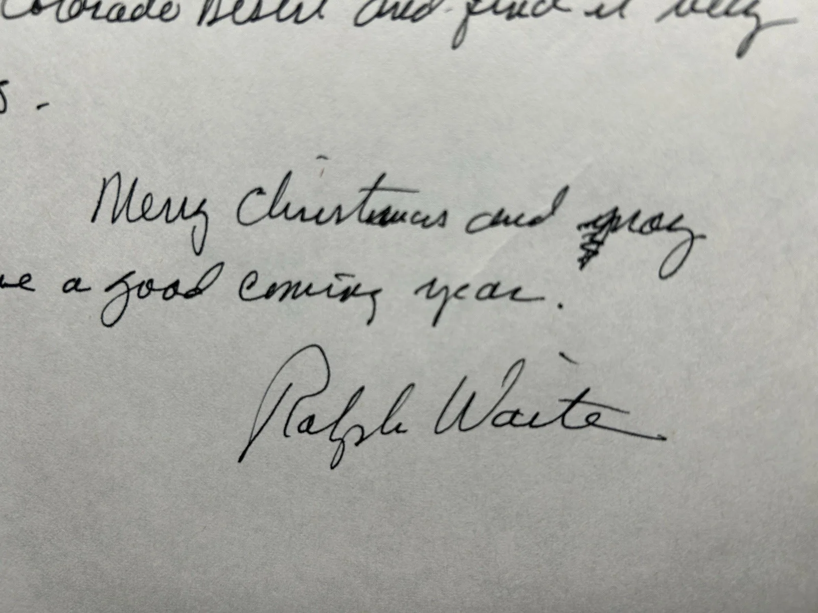 Ralph Waite — RALPH WAITE VINTAGE SIGNED LETTER & PAPER Original Autograph JSA COA The Waltons, изображение 3