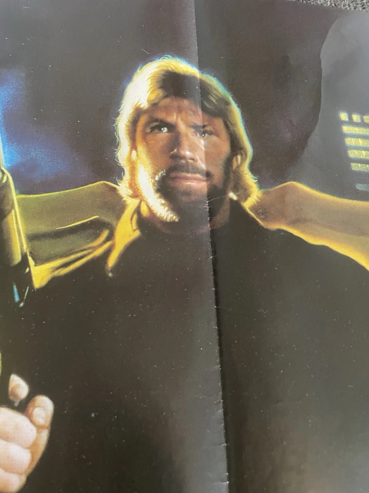 Code Of Silence 1985 Original Uk Quad Poster 40x30 Folded Chuck Norris, image 3