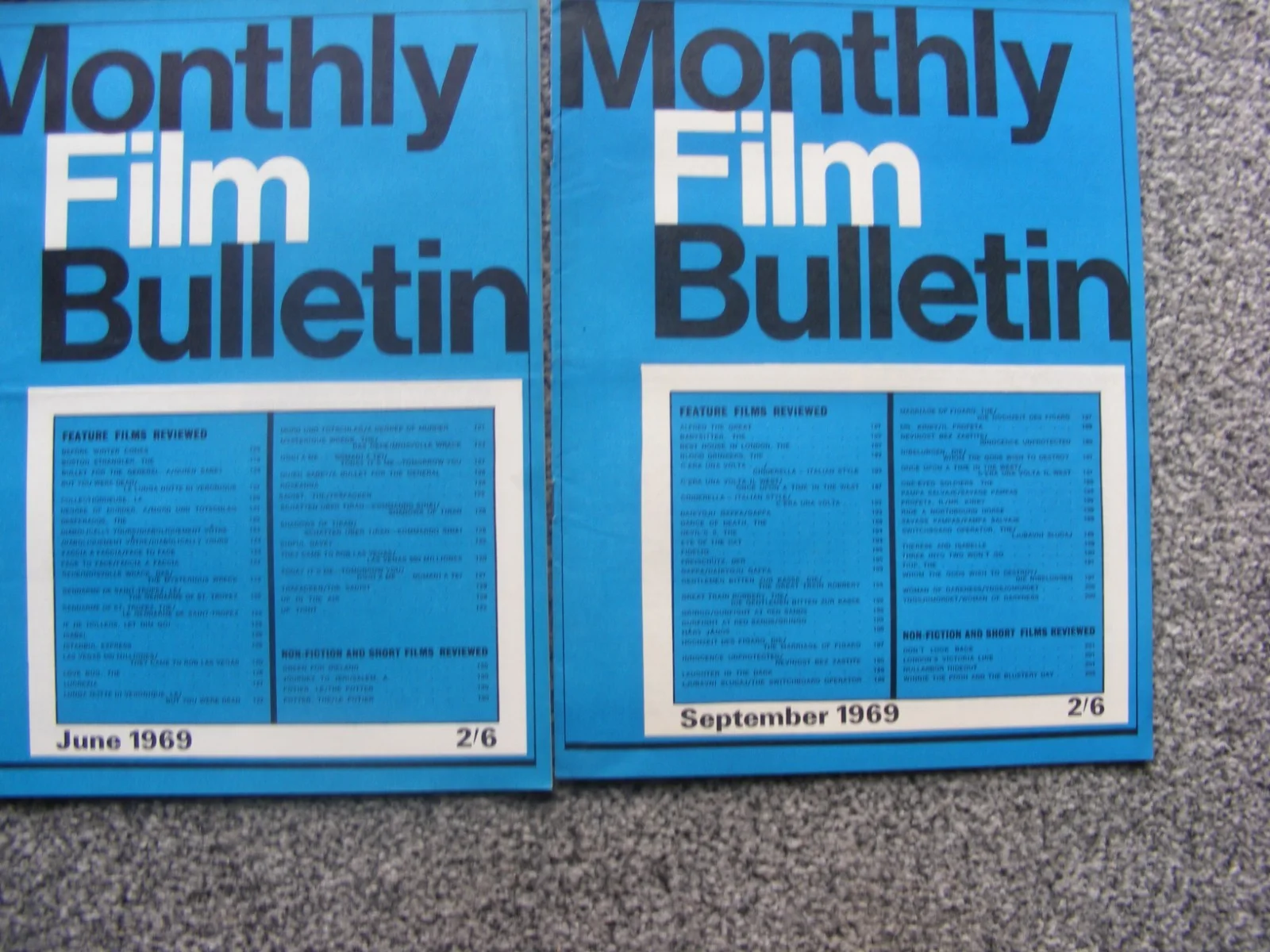 vintage 1969 monthly film bulletin magazines; project x, the blood drinkers, gre, изображение 2