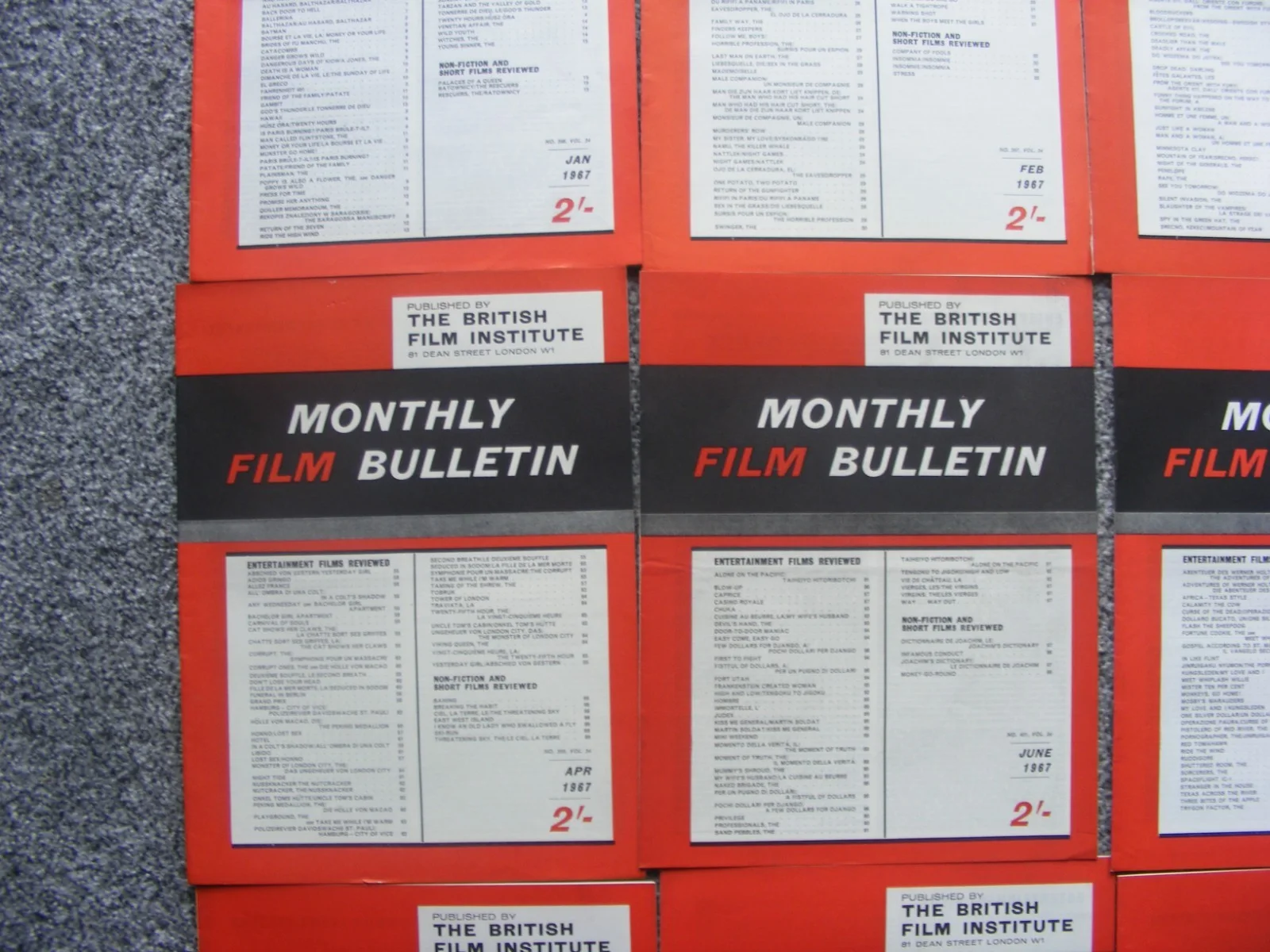 vintage 1967 monthly film bulletin magazines; batman, thunderbirds are go etc, изображение 2