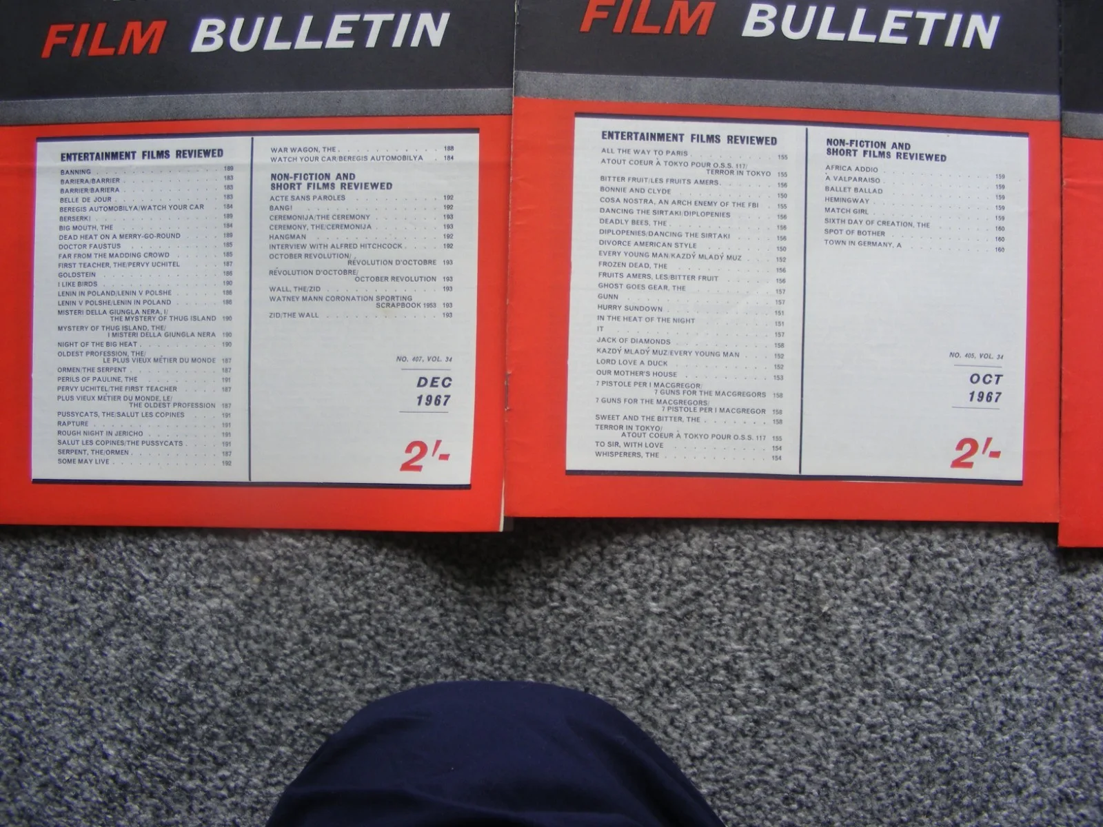 vintage 1967 monthly film bulletin magazines; batman, thunderbirds are go etc, изображение 3