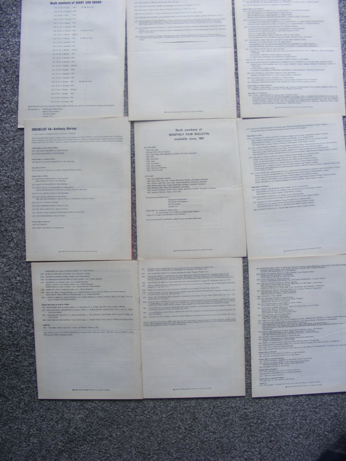 vintage 1967 monthly film bulletin magazines; batman, thunderbirds are go etc, изображение 5