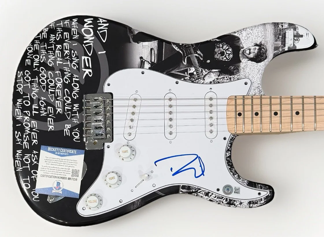 Dave Grohl Signed Guitar Foo Fighters Autographed Guitar Everlong Lyrics Beckett, image 2