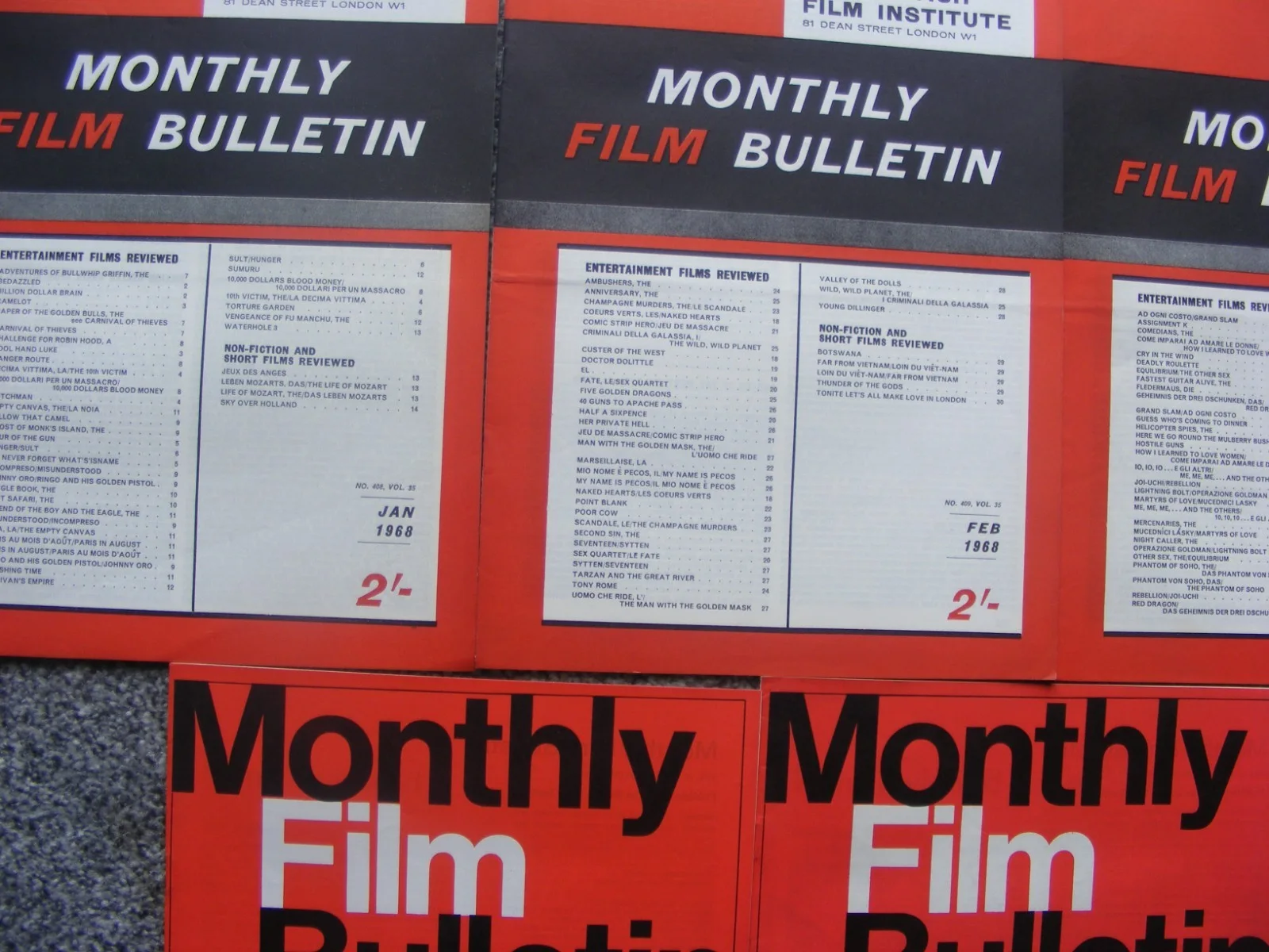 vintage 1968 monthly film bulletin magazines; barbarella, good bad and the ugly, изображение 2