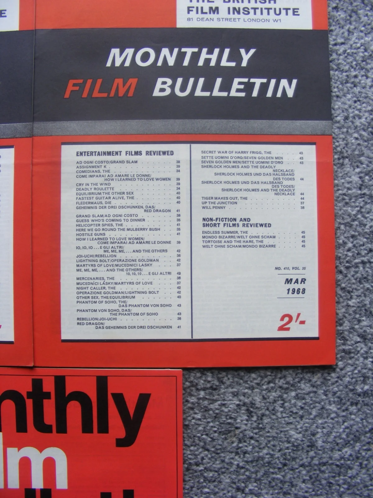 vintage 1968 monthly film bulletin magazines; barbarella, good bad and the ugly, изображение 3