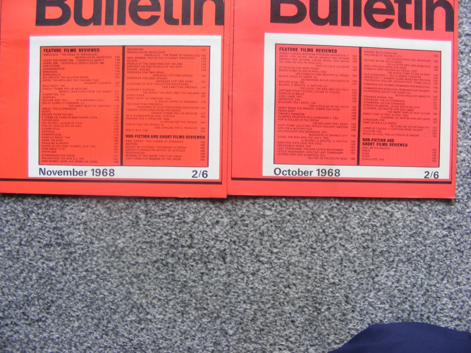 vintage 1968 monthly film bulletin magazines; barbarella, good bad and the ugly, изображение 4