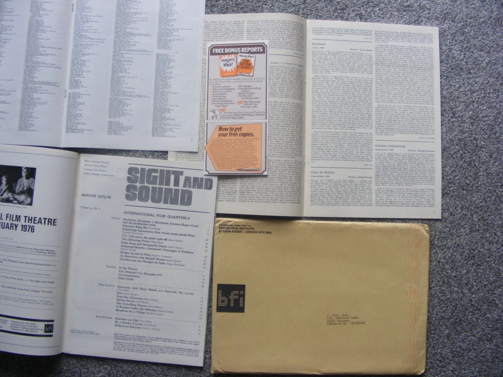 vintage british film institute 1975 sight and sound magazine; jaws review., изображение 3
