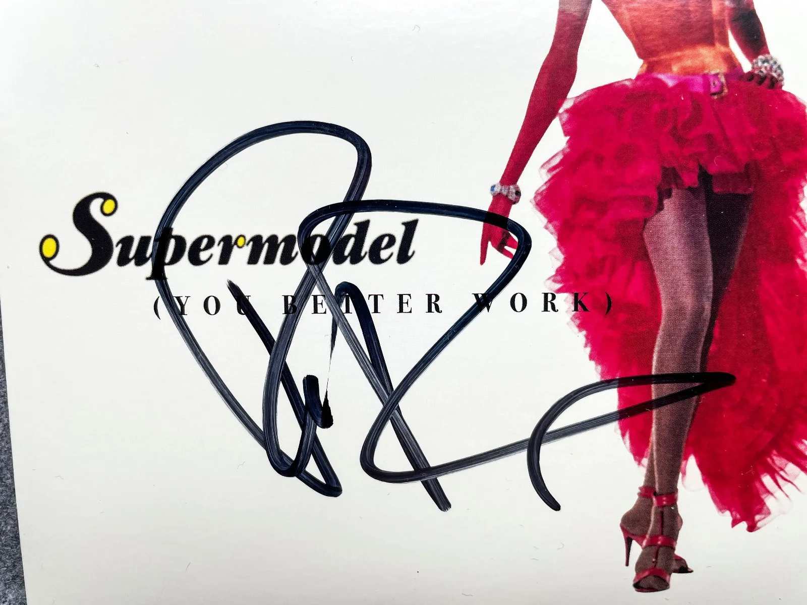 RuPaul Charles Signed SUPERMODEL (YOU BETTER WORK) 7" Red Vinyl Single JSA COA A, image 2