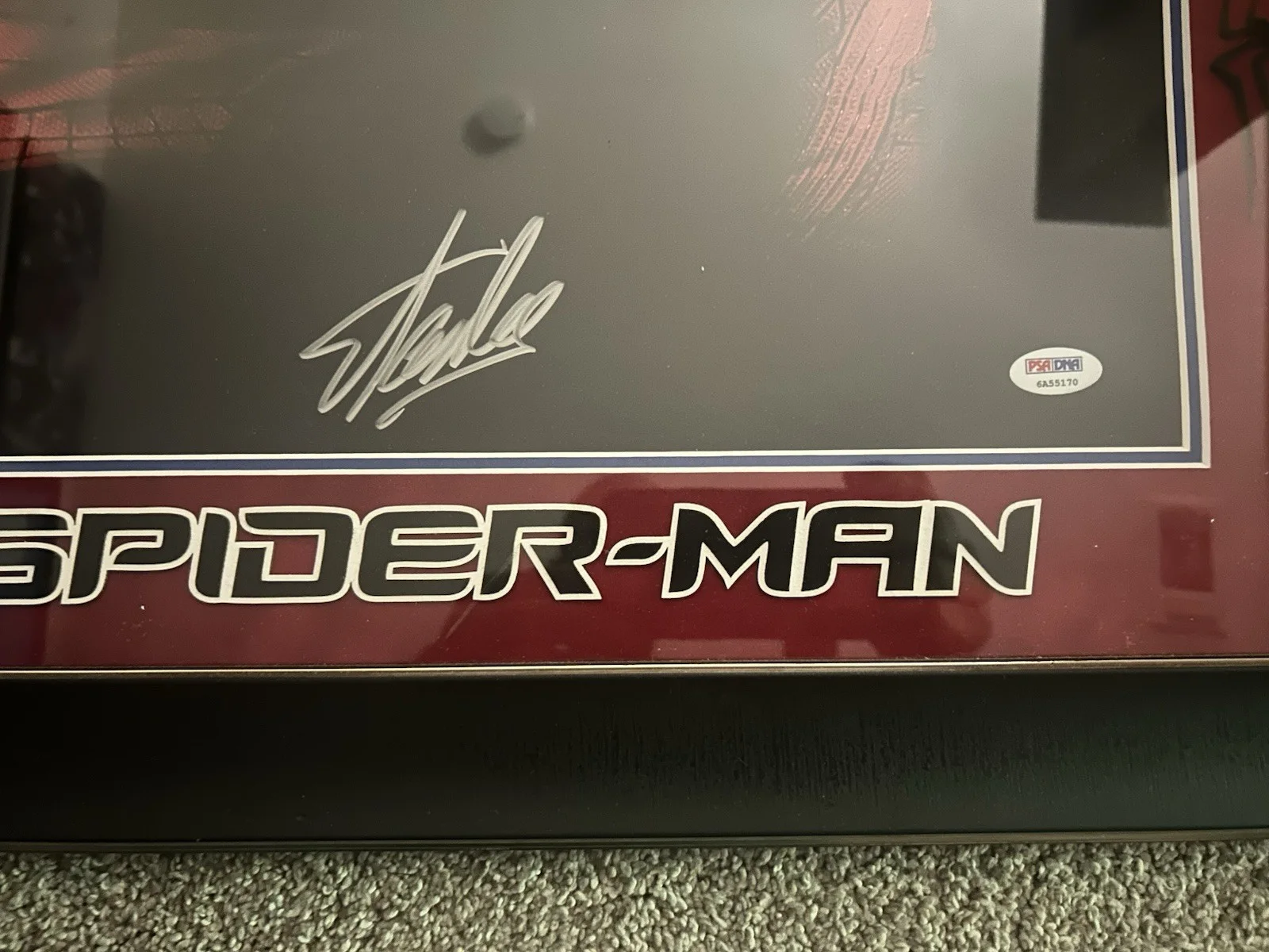 Stan Lee — Stan Lee Signed Spiderman 16x20 Framed PSA, image 2