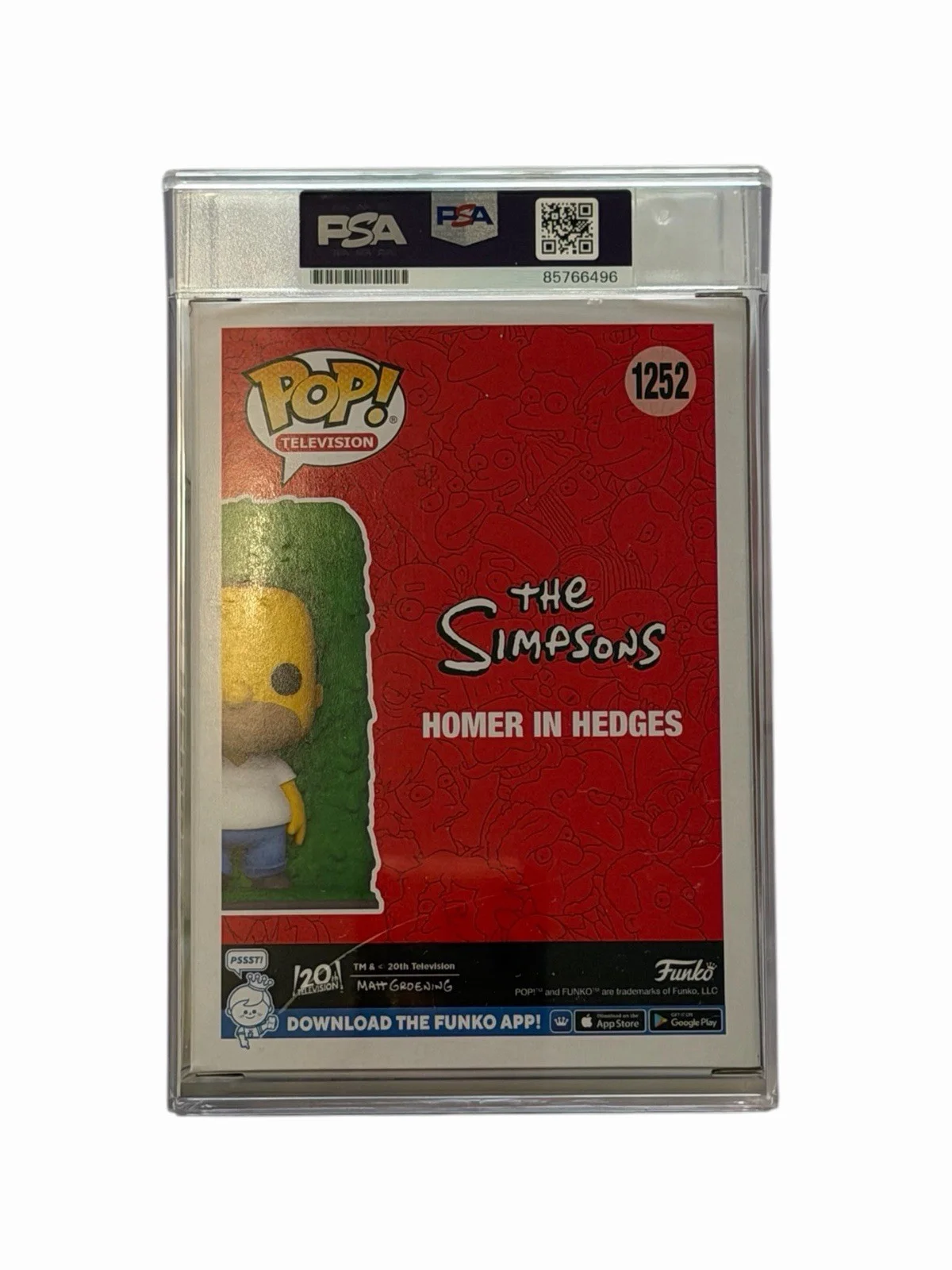 Matt Groening — MATT GROENING SIGNED HOMER IN HEDGES FUNKO AUTOGRAPH+SKETCH ENCAPSULATED PSA, image 5