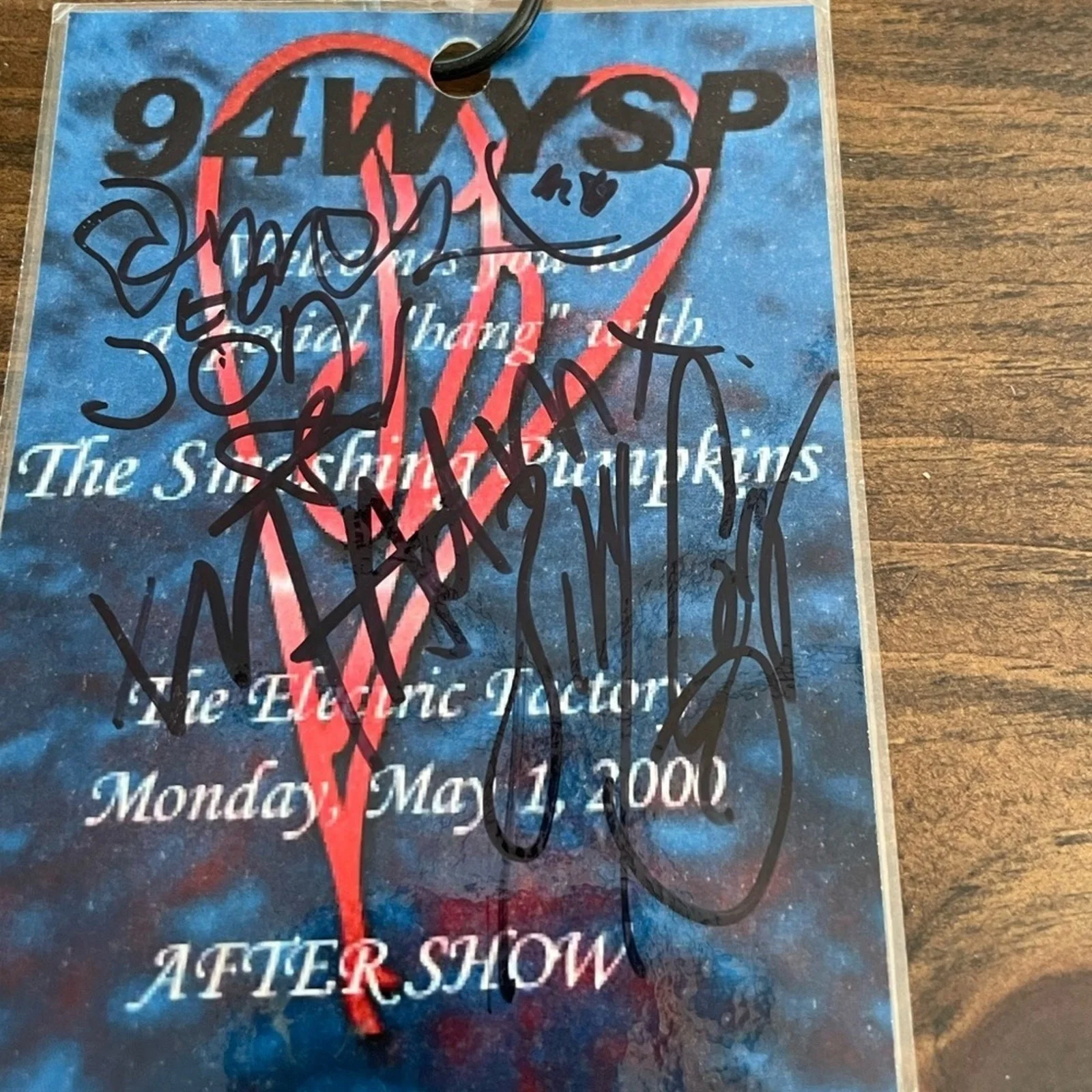 Smashing Pumpkins Autographed Back Stage Pass Electric Factory Philadelphia 2000, image 5