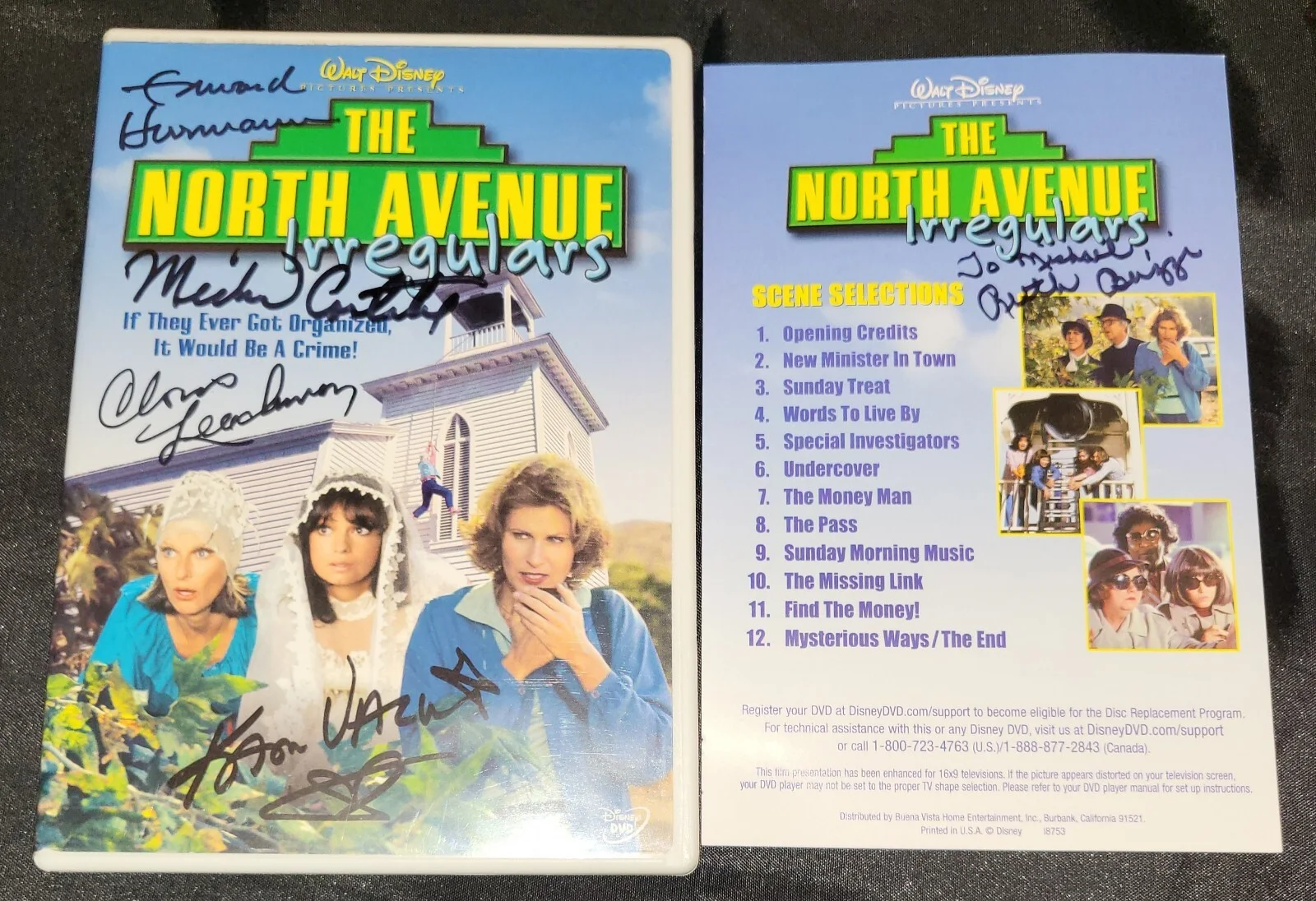 Cast — WALT DISNEY NORTH AVENUE IRREGULARS CAST SIGNED DVD JSA LOA EDWARD HERRMAN BUZZI, image 2