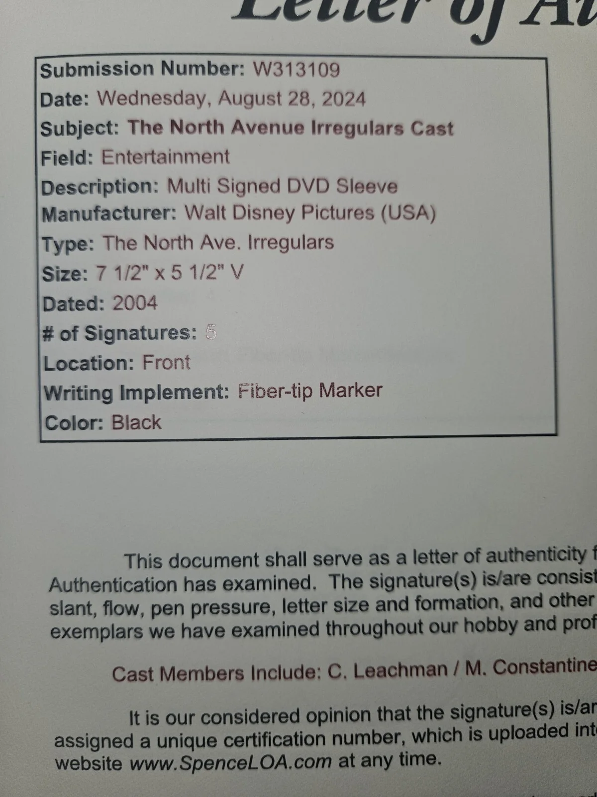 Cast — WALT DISNEY NORTH AVENUE IRREGULARS CAST SIGNED DVD JSA LOA EDWARD HERRMAN BUZZI, image 4