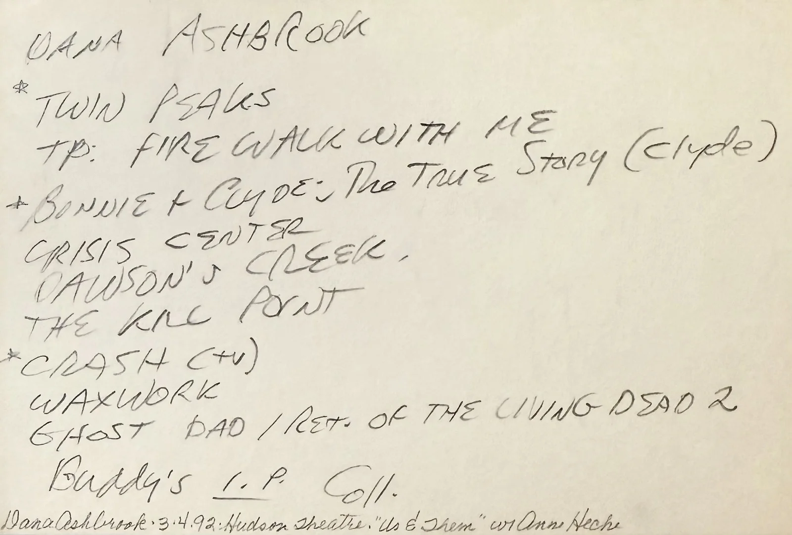 Dana Ashbrook — DANA ASHBROOK Signed Autographed 4"x 6" INDEX CARD Return of the Living Dead II, изображение 4