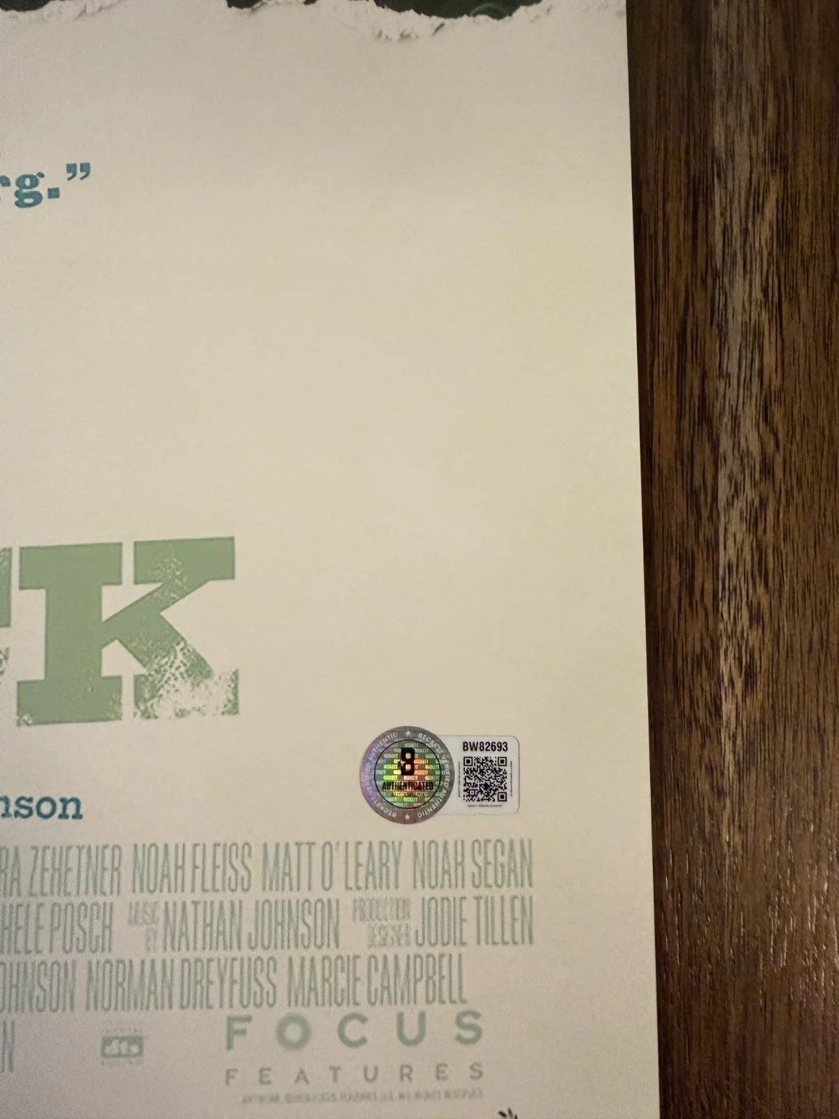 Rian Johnson ‘Brick’ Movie Director Signed 12x18 Photo Beckett Certified, изображение 2