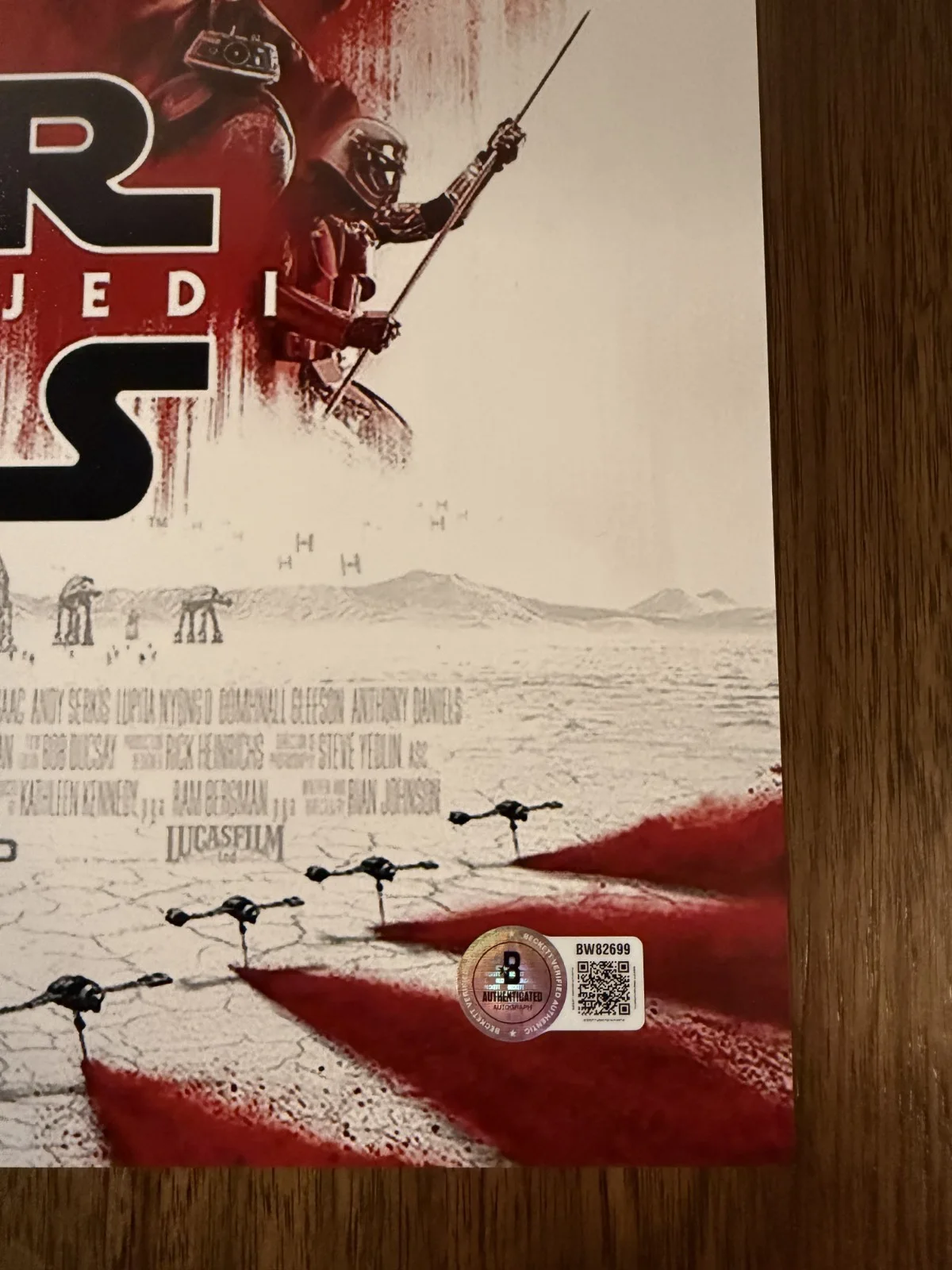 Rian Johnson ‘Star Wars: The Last Jedi' Director Signed 12x18 Photo Beckett, image 2