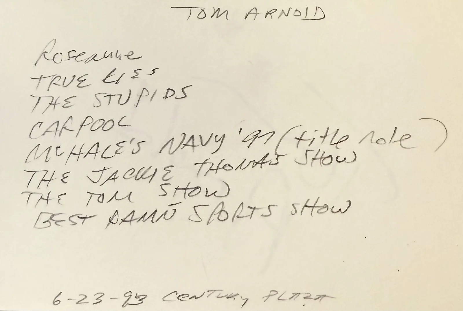 Tom Arnold — TOM ARNOLD Signed Autographed 4"x 6" INDEX CARD I Am Chris Farley TRUE LIES, изображение 4
