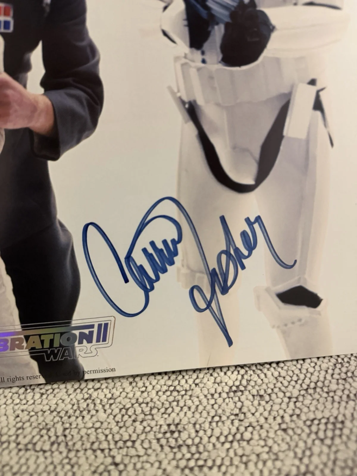 CARRIE FISHER STAR WARS PRINCESS LEIA SIGNED AUTOGRAPH LICENSED 8X10 PHOTO W/COA, изображение 3