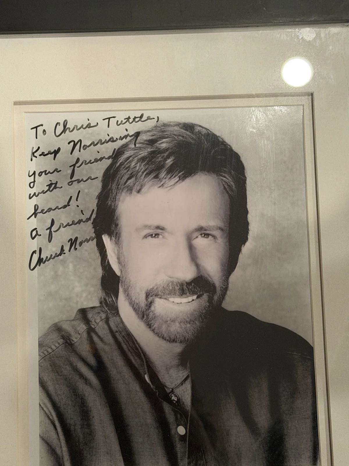 Chuck Norris Signed Autographed Framed Photo W/ Fun Personalized, image 2