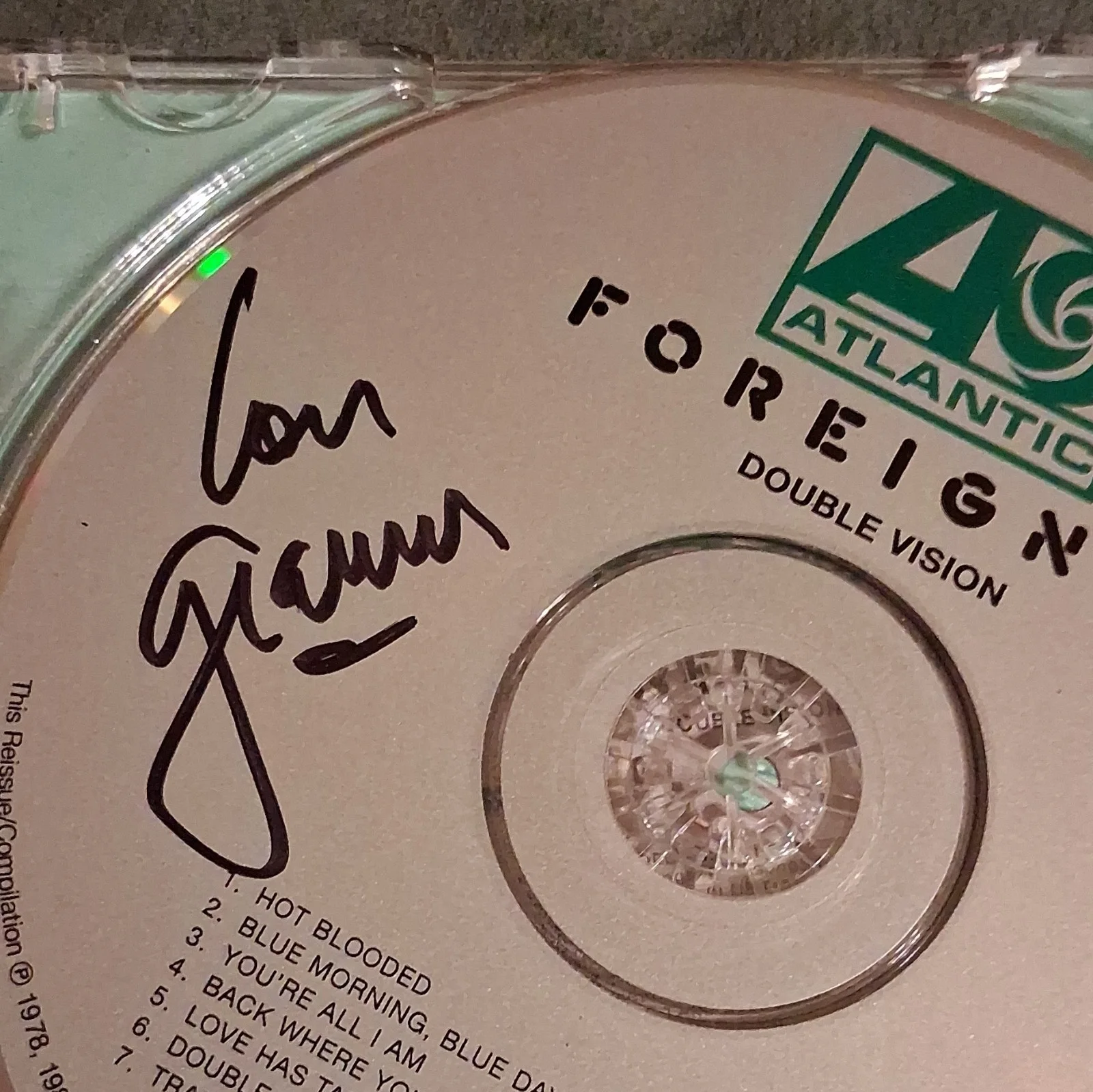 Foreigner Double Vision Signed Original Music Record Autographed signed Lou Gram, image 2
