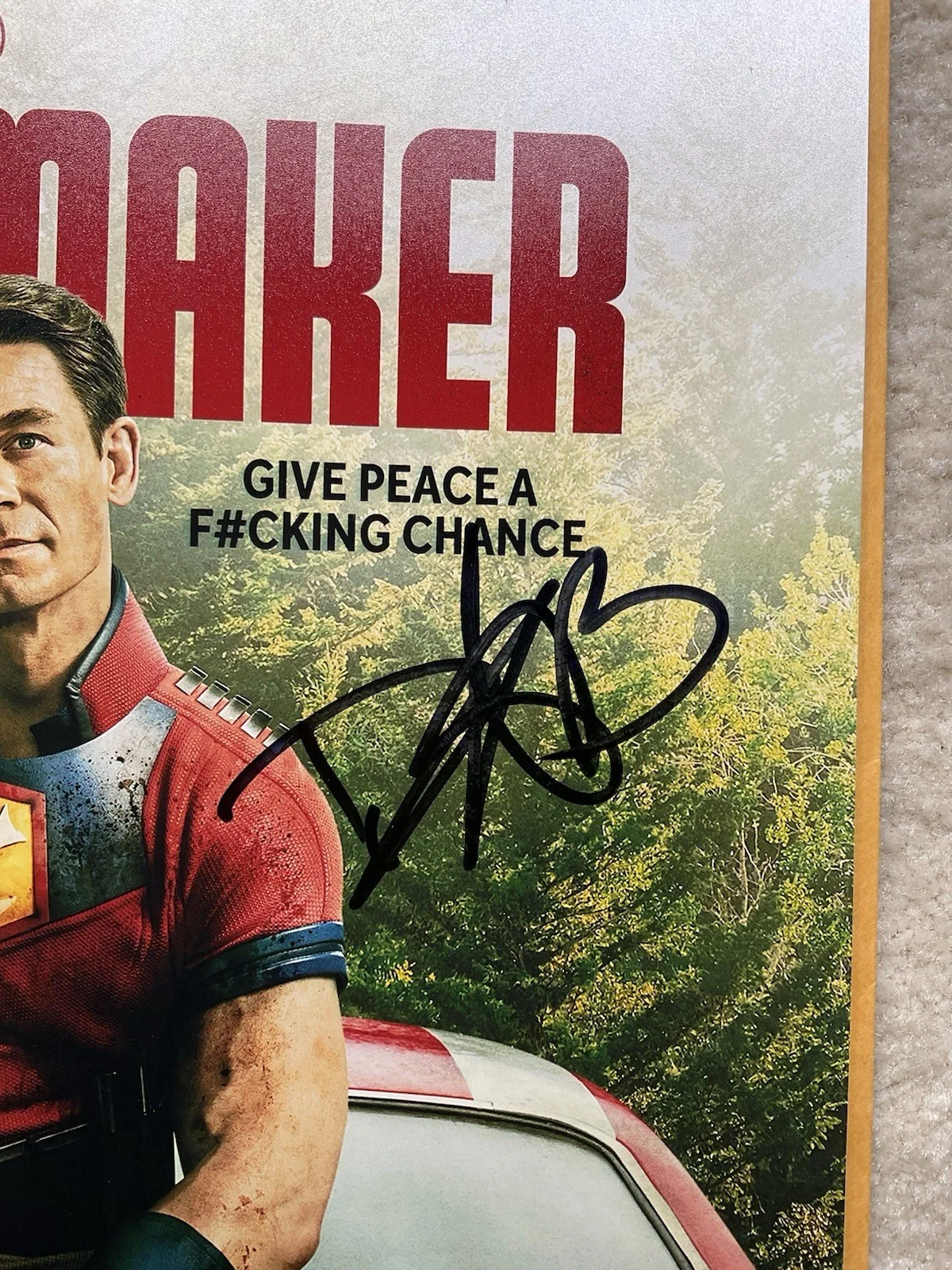 John Cena — Peacemaker signed 12x18 ACOA John Cena signed 12x18 Freddie Stroma signed photo, image 4