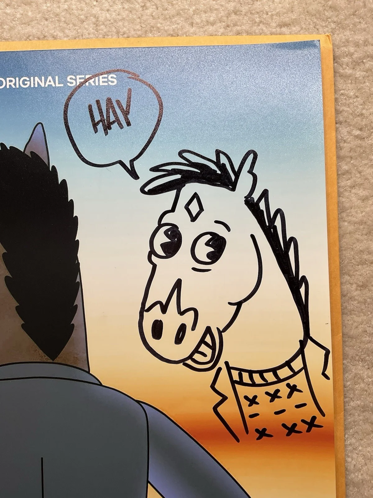 Mike Hollingsworth — BoJack Horseman signed 12x18 Mike Hollingsworth signed photo BAS BoJack sketch, изображение 3