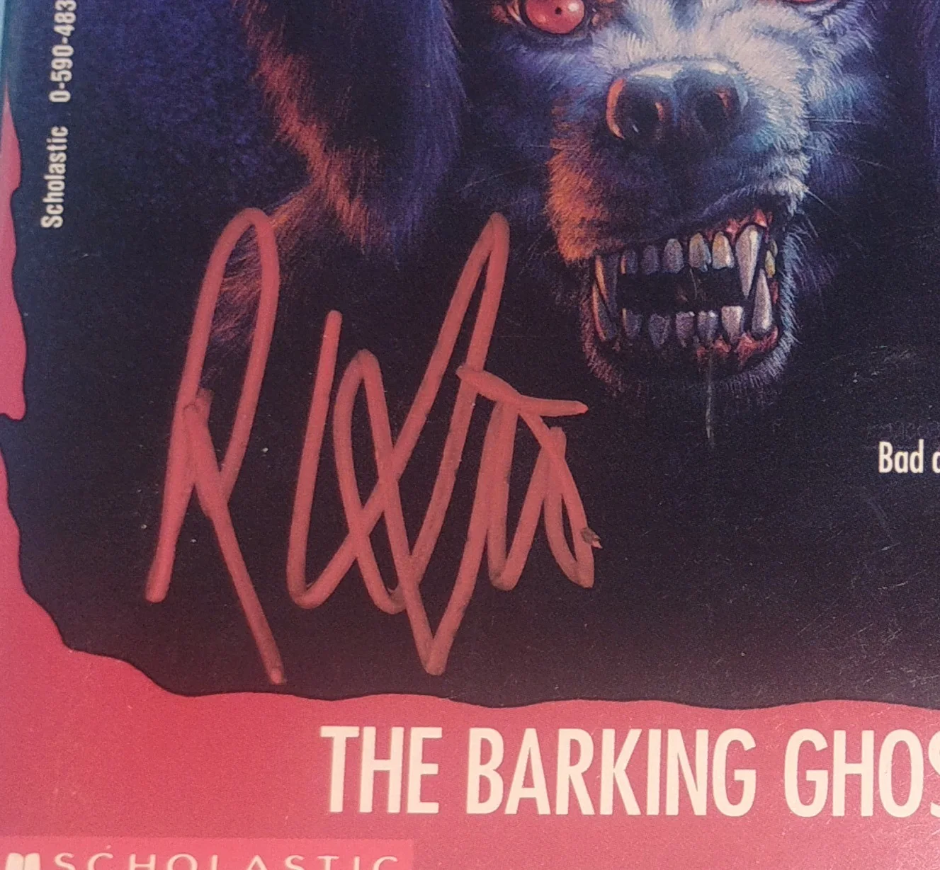 RL Stine Hand Signed Goosebumps Book COA The Barking Ghost NO US TARIFFS, image 3