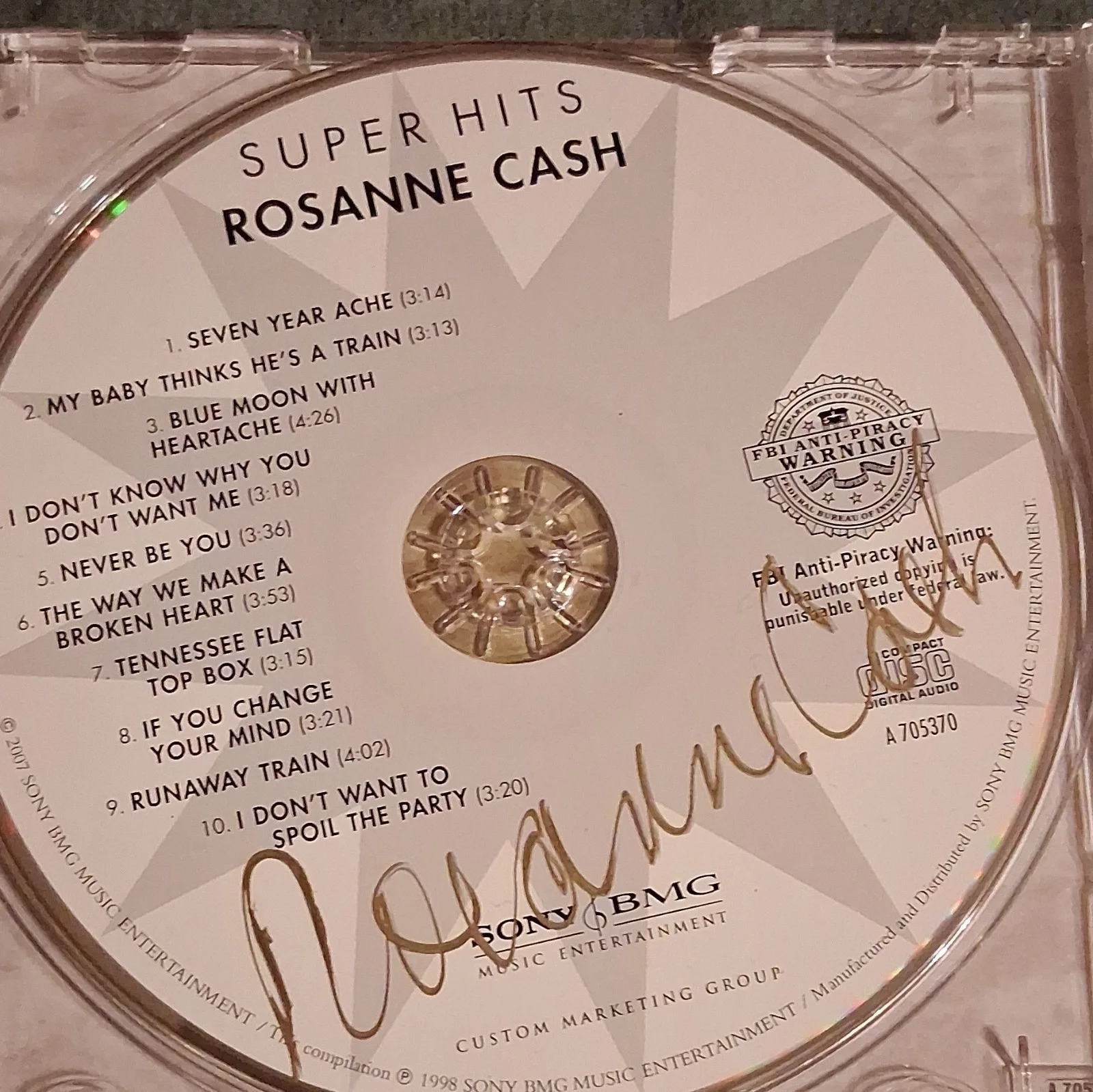 Sony BMG Rosanne Cash Super Hits Autographed CD 8697-05370-2 Country Music, изображение 3
