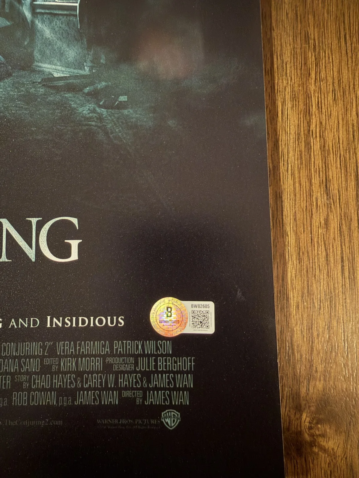 James Wan ‘The Conjuring 2’ Horror Director Signed 12x18 Photo Beckett Certified, image 2
