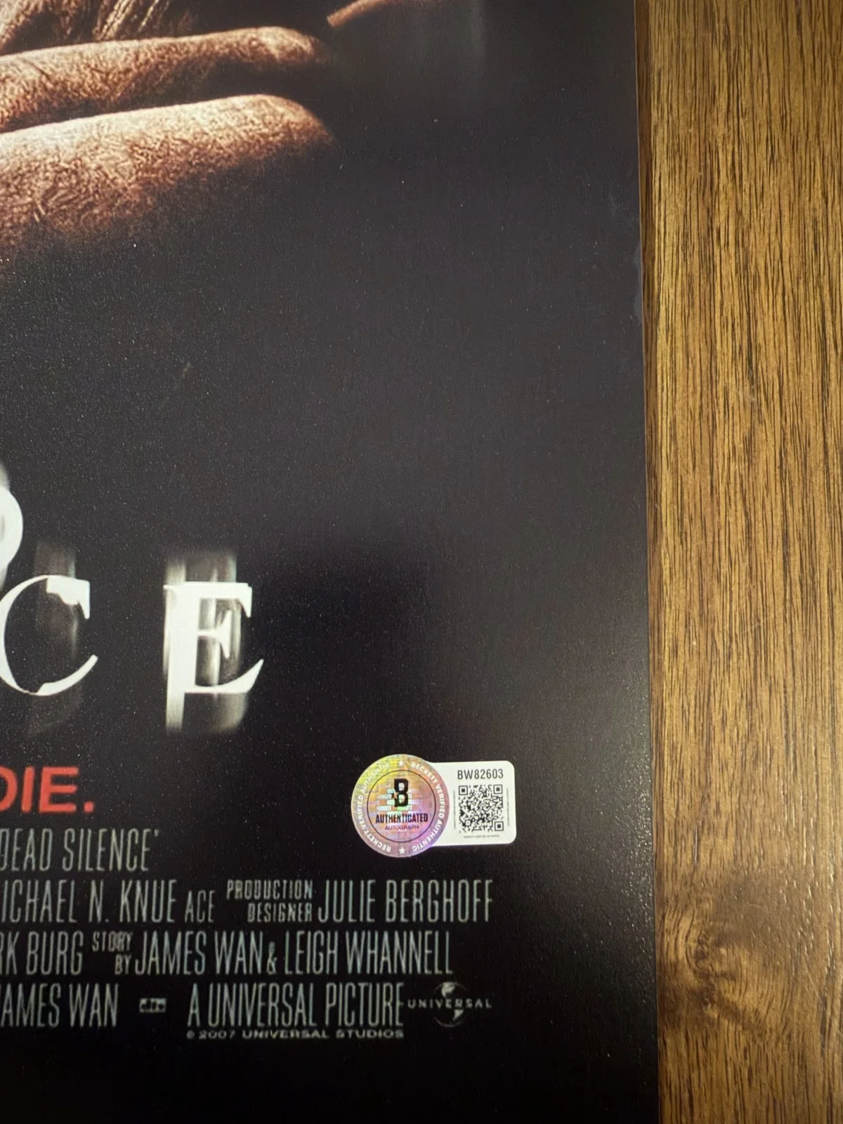 James Wan ‘Dead Silence’ Horror Director Signed 12x18 Photo Beckett Certified, image 2